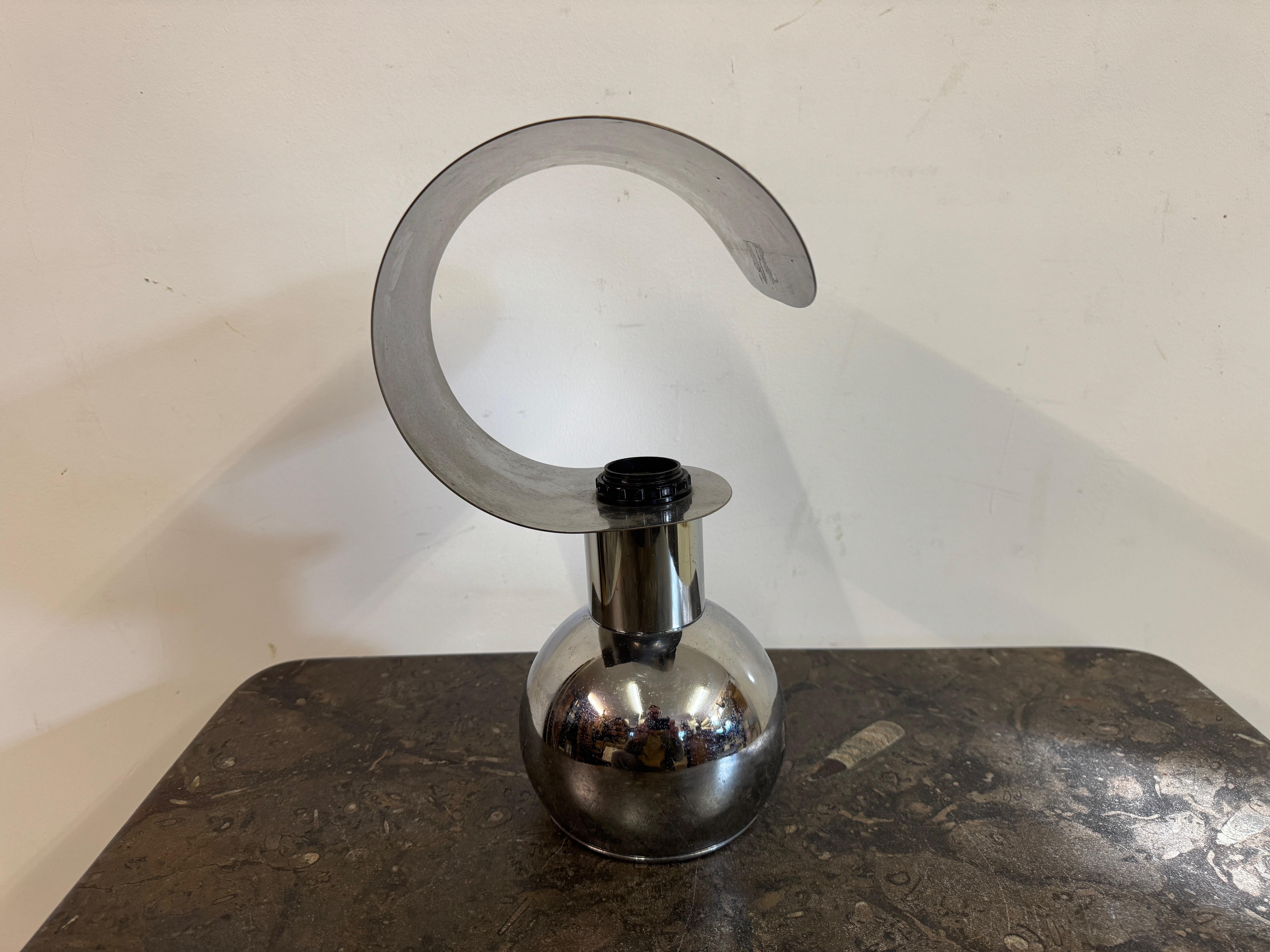 European Chrome Sculptural Table Lamp For Sale