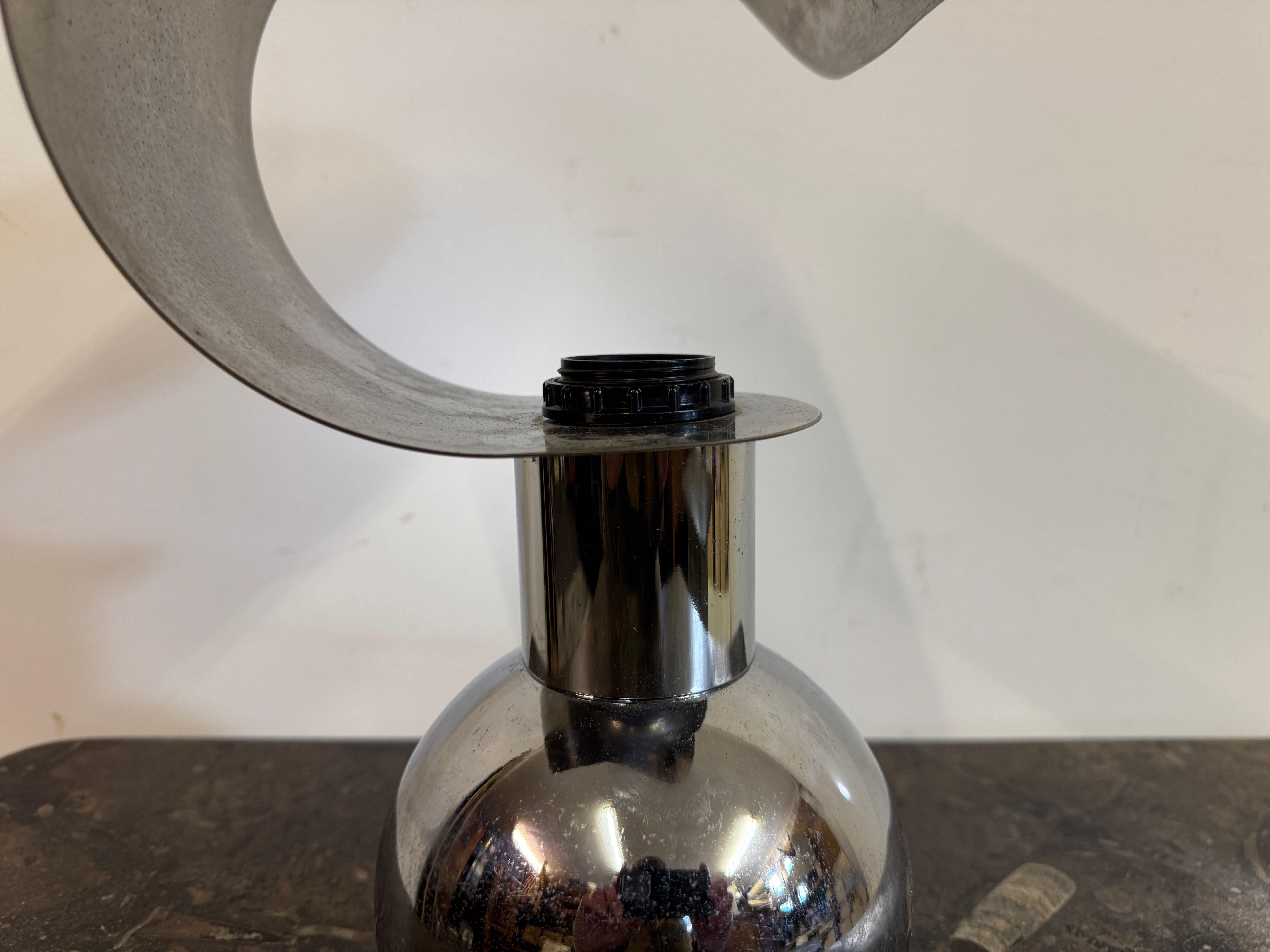 20th Century Chrome Sculptural Table Lamp For Sale