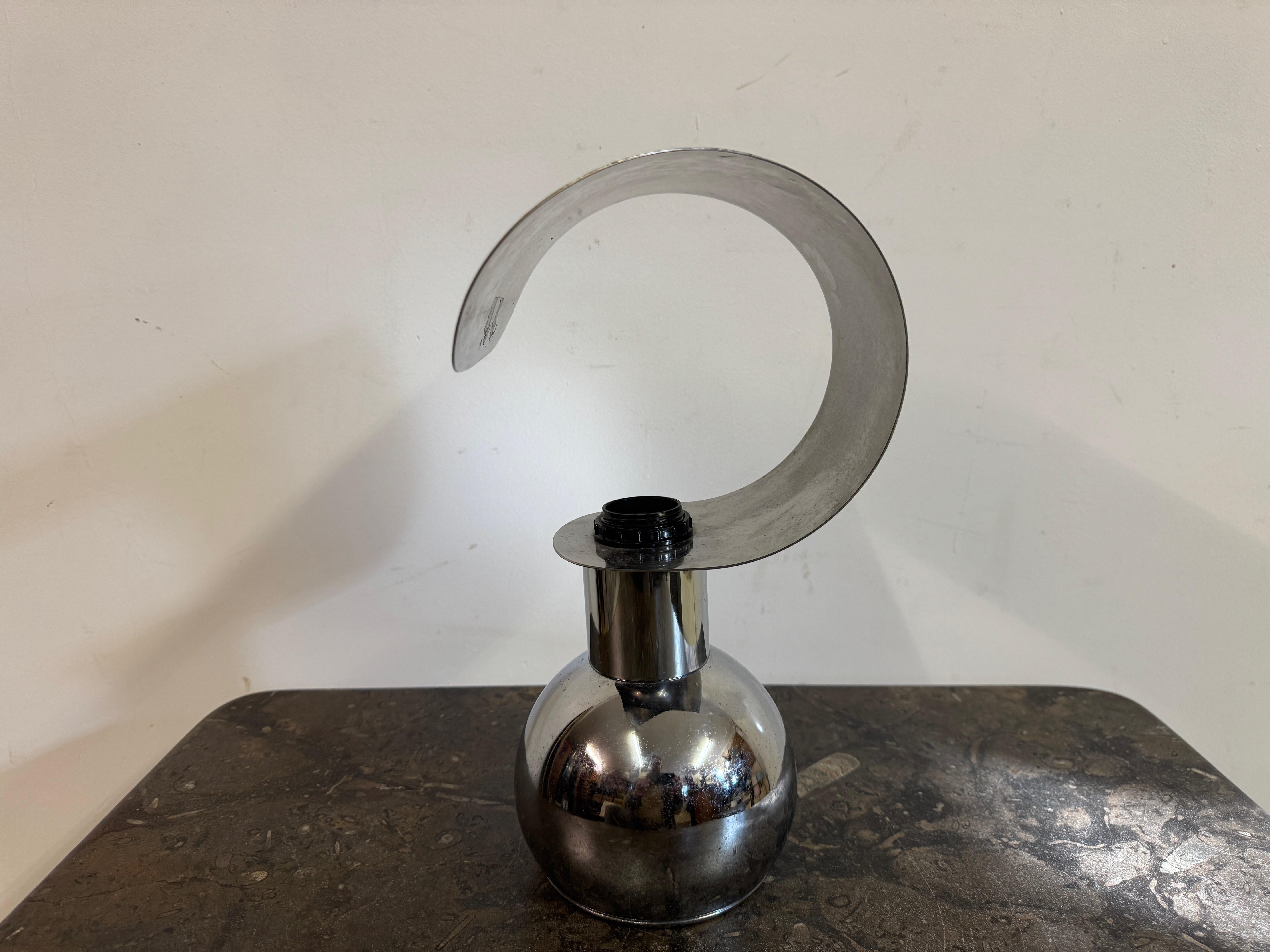 Chrome Sculptural Table Lamp For Sale 1