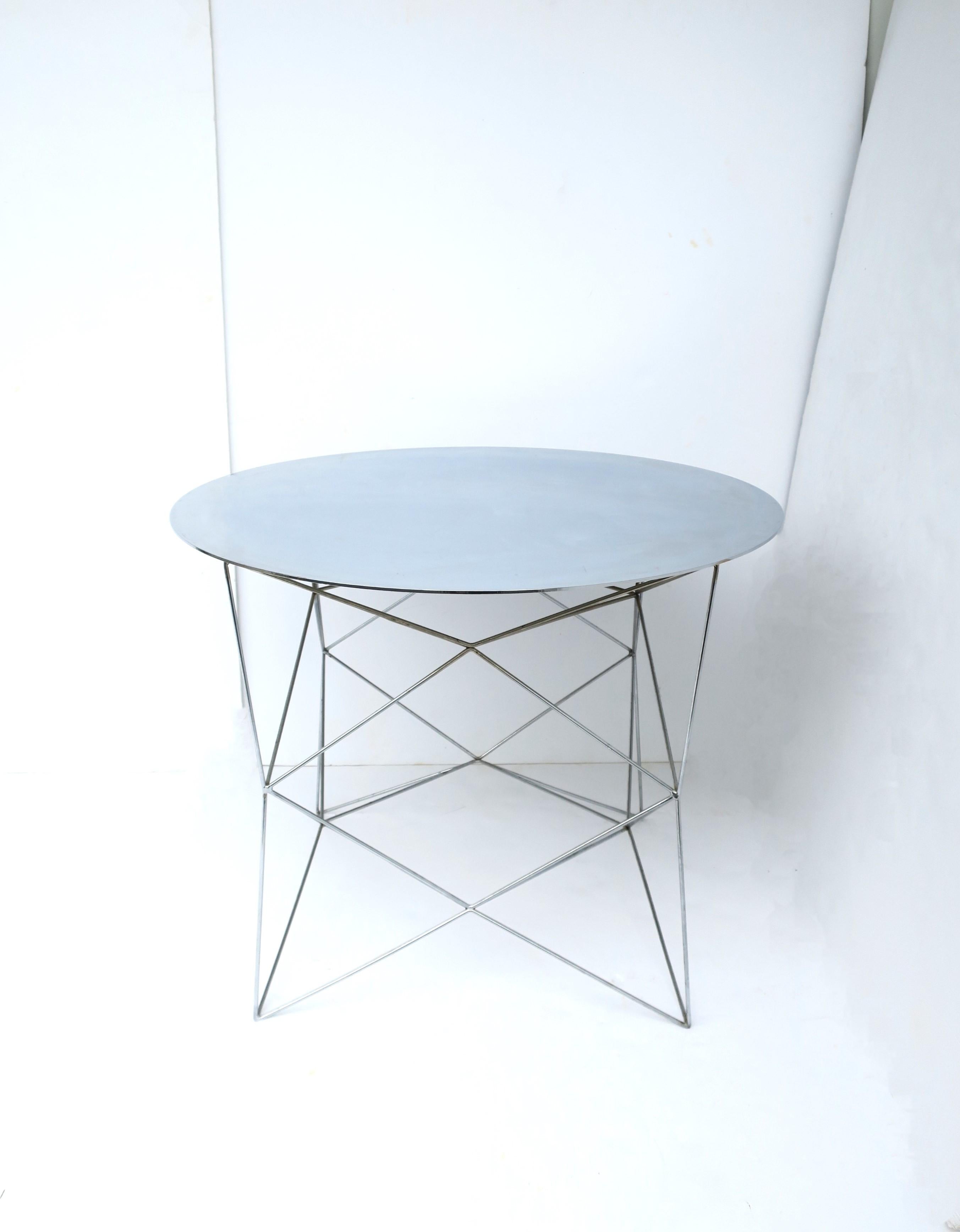 chrome wire side table