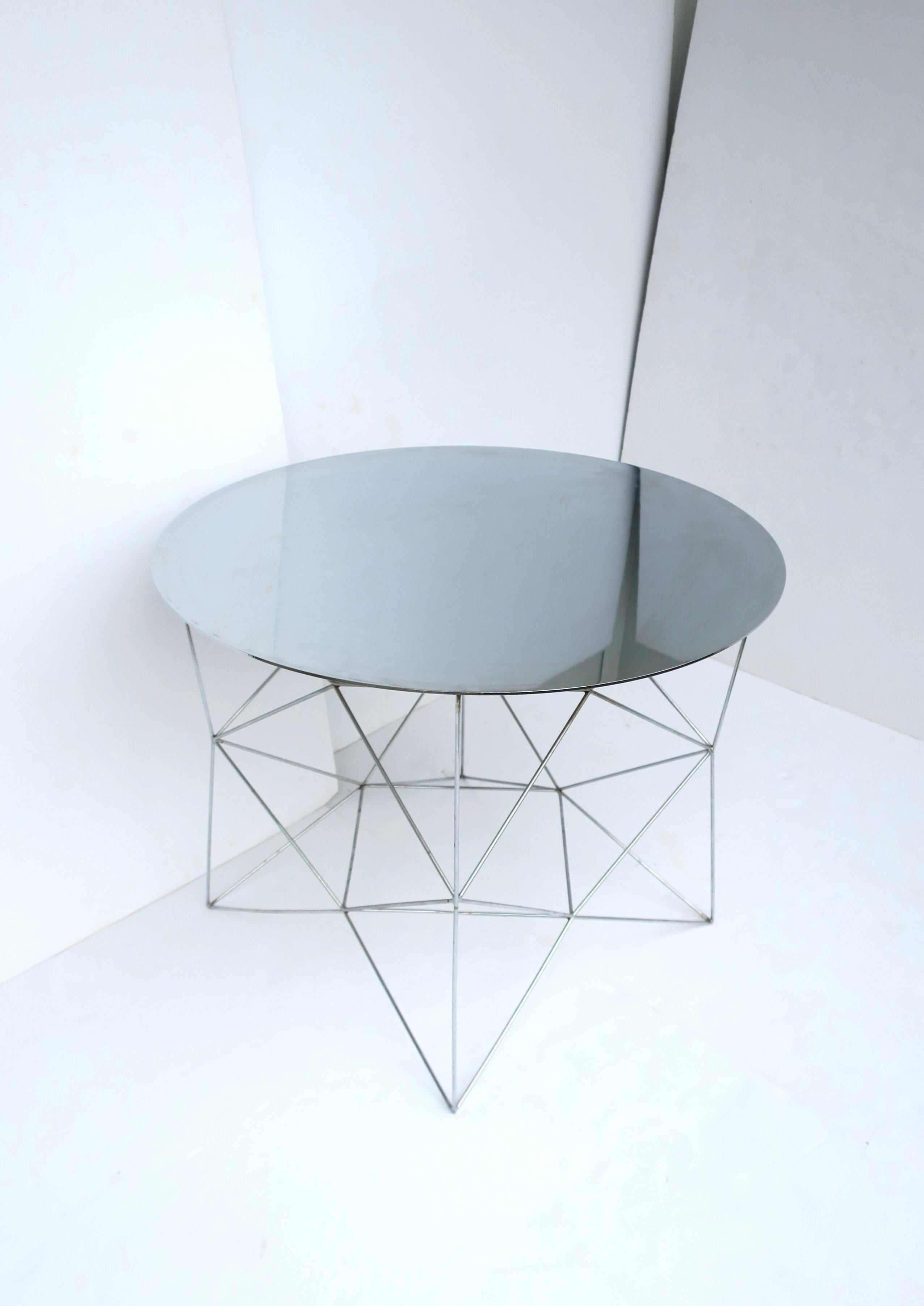 Plated Chrome Side or End Table For Sale