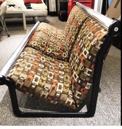 Knoll 1970s Bruce Hannah & Andrew Morrison  Modern Chrome Sling 3-Seat Sofa