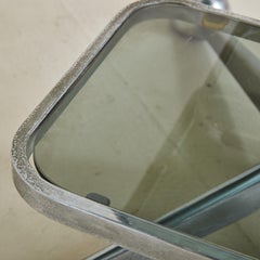 Chrome + Smoked Glass Bar Cart by Allegri Arredamenti, Italy 1970s