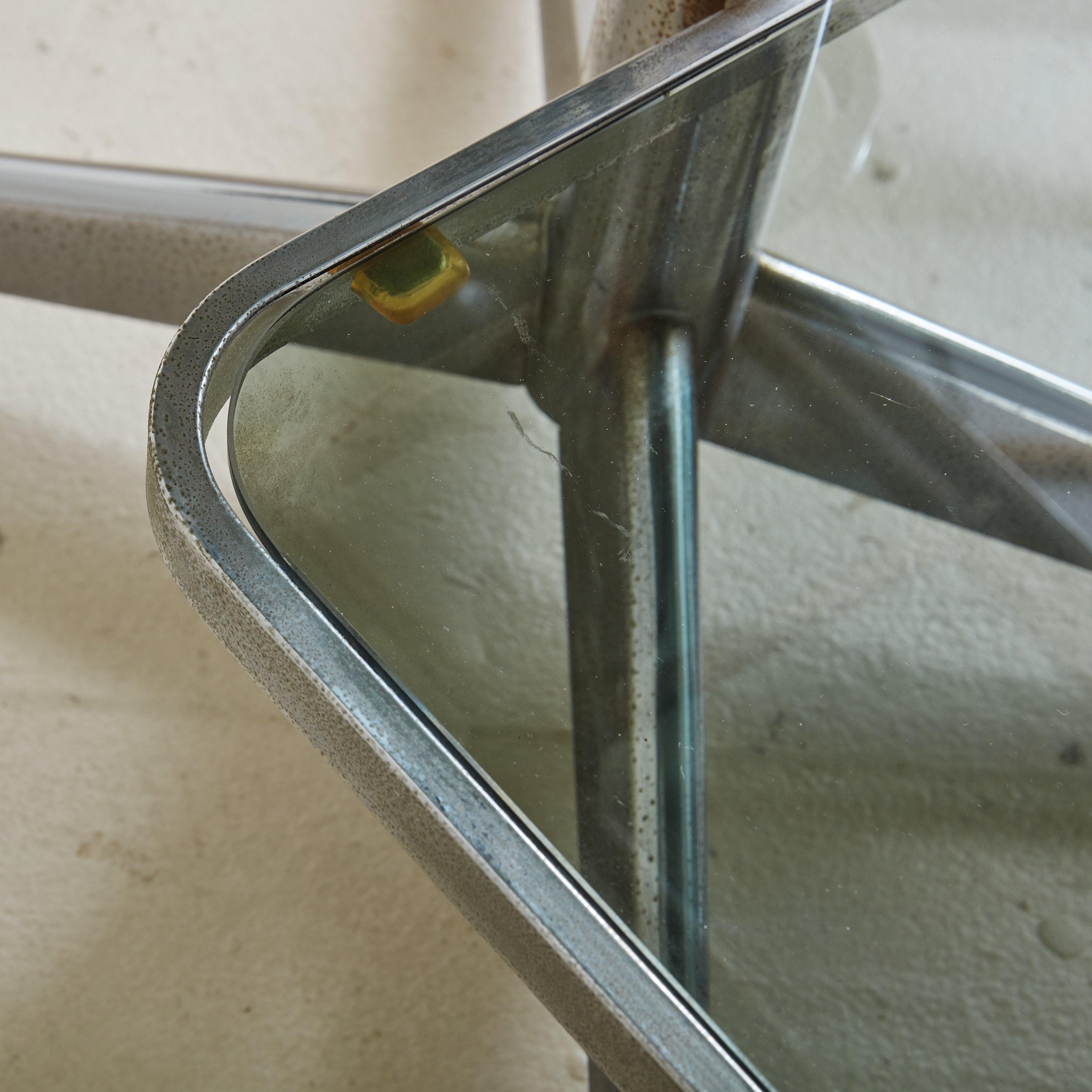 Moderne Chariot de bar en chrome et verre fumé d'Allegri Arredamenti, Italie, 1970 en vente