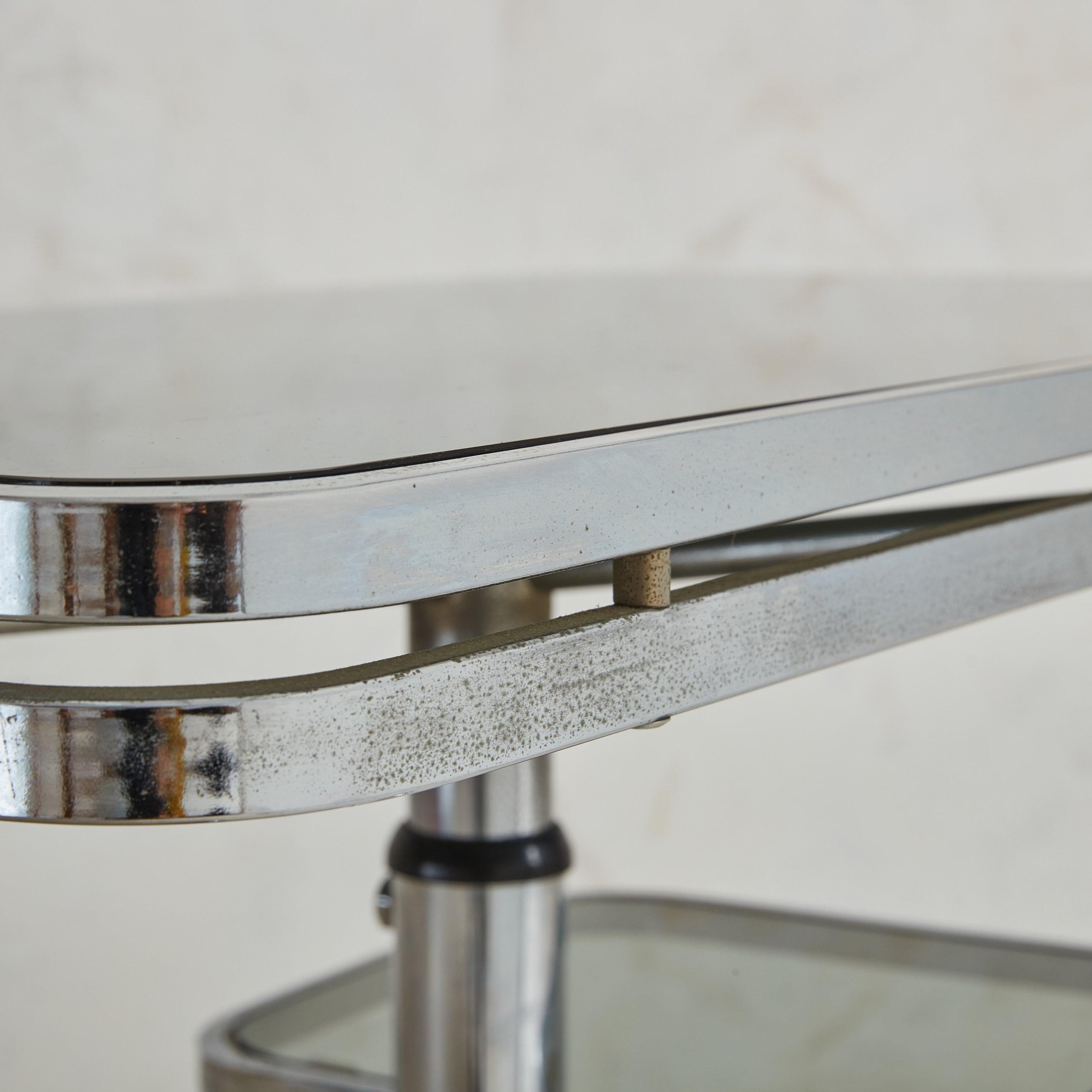 Chariot de bar en chrome et verre fumé d'Allegri Arredamenti, Italie, 1970 en vente 1