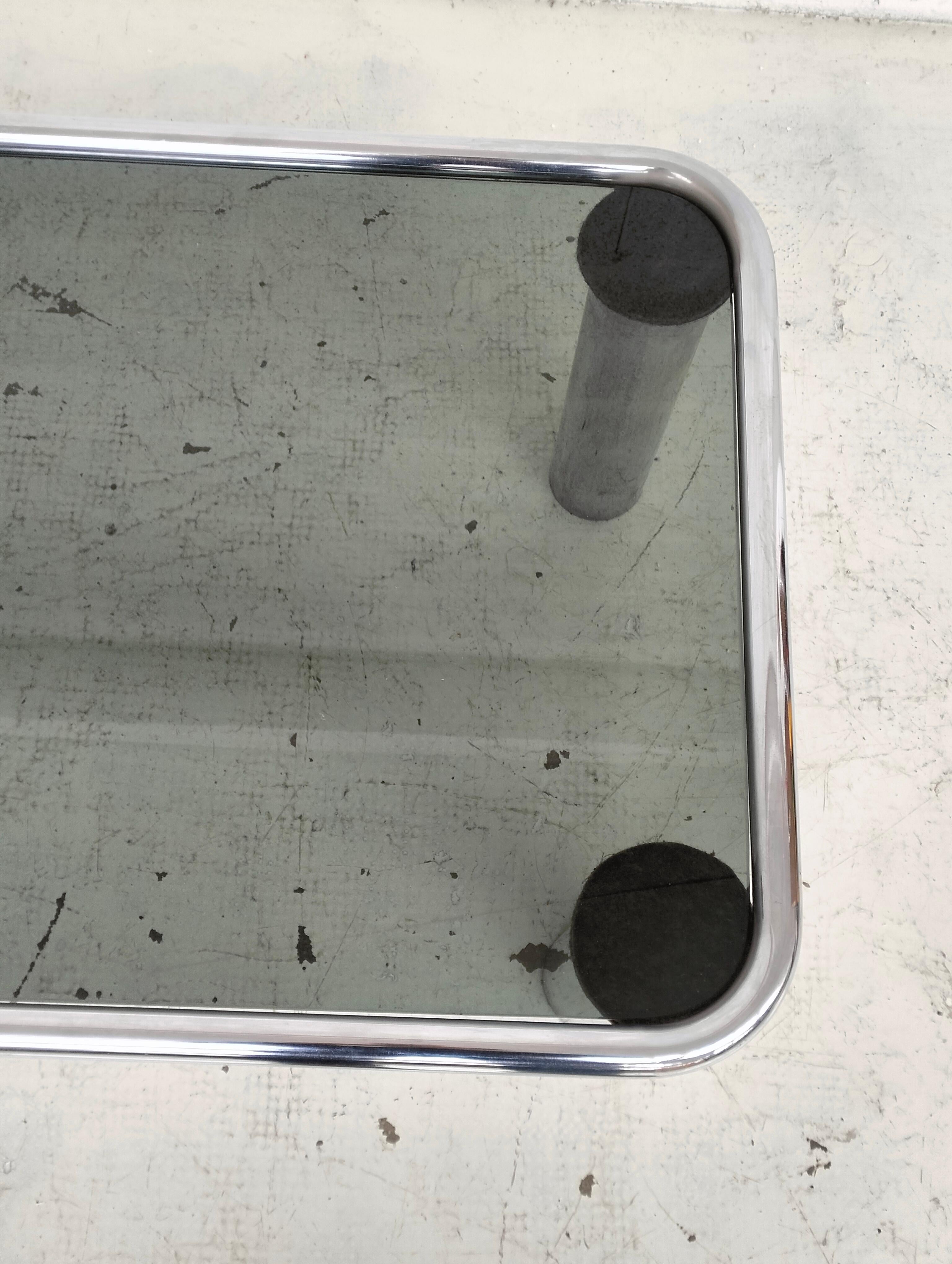 Chrome Smoked Glass Coffee Table Sesann Model by Frattini for Cassina 70s 2