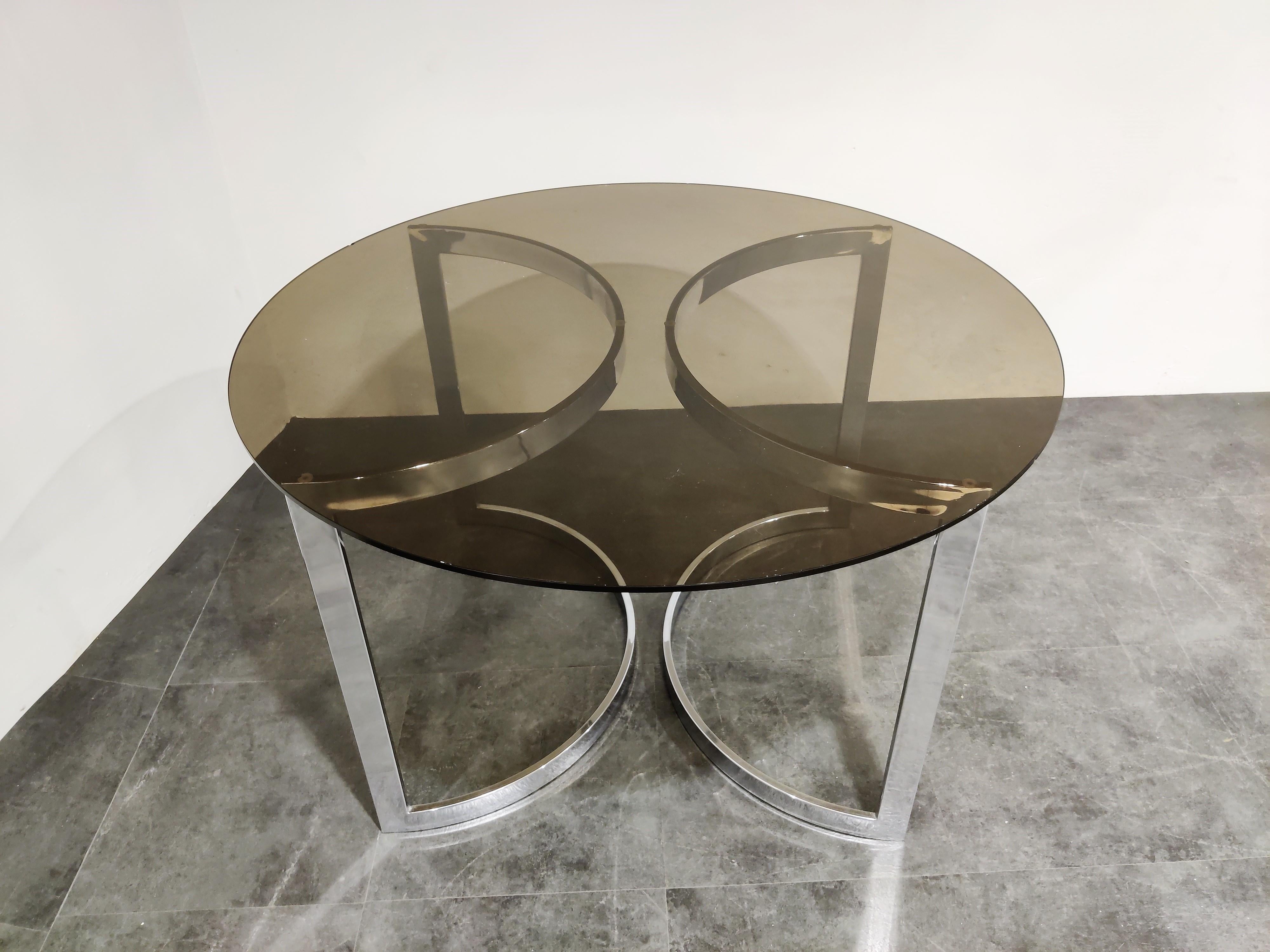 Chrome and Smoked Glass Dining Table by Milo Baughman, 1970s 3