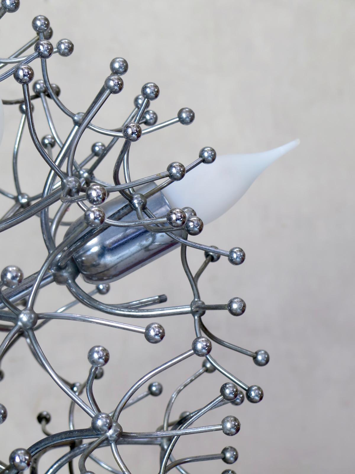 Mid-Century Modern Lustre en chrome Snowflake, France, vers les années 1960 en vente