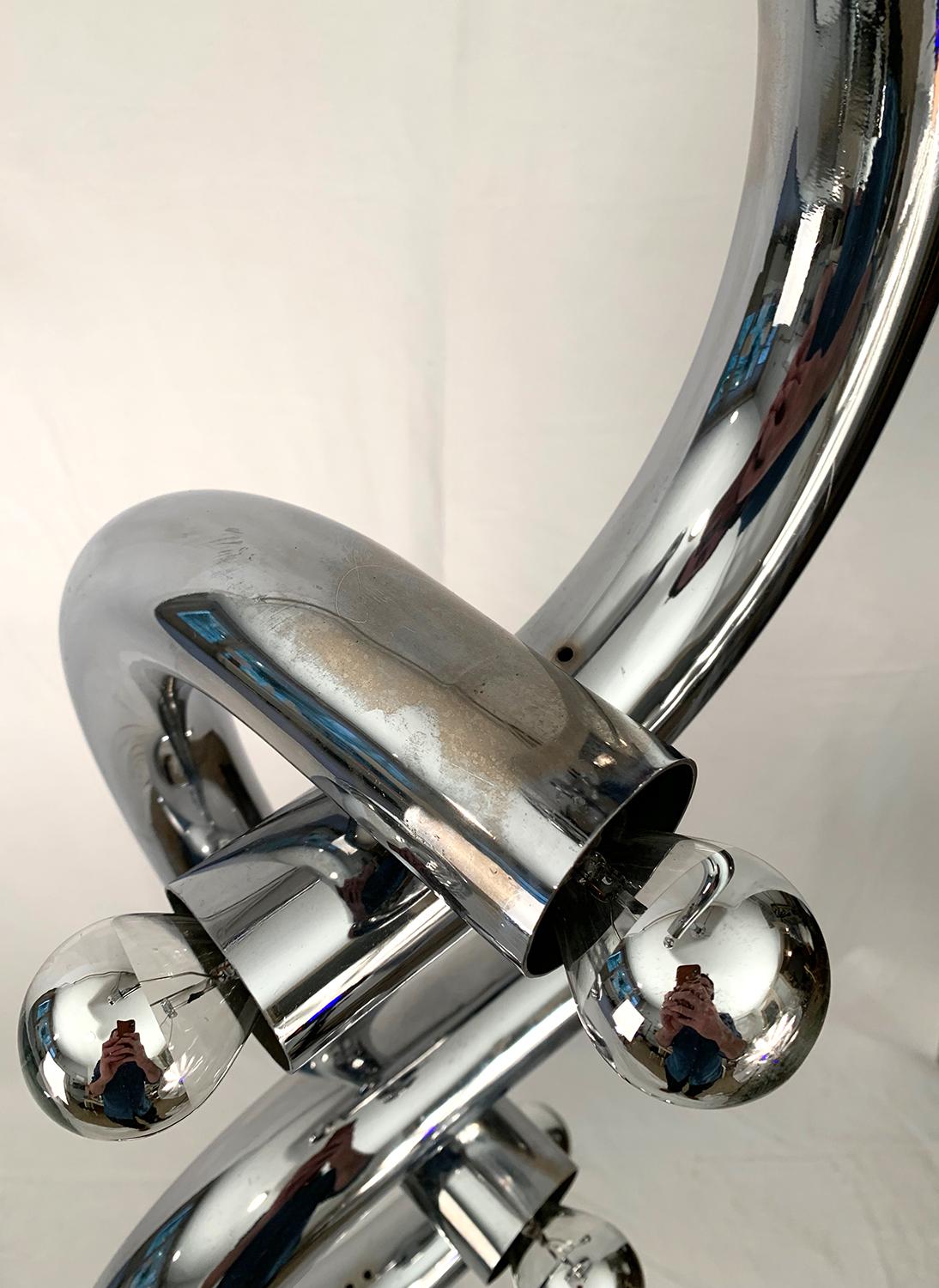 Italian Chrome Space Age Ceiling Lamp