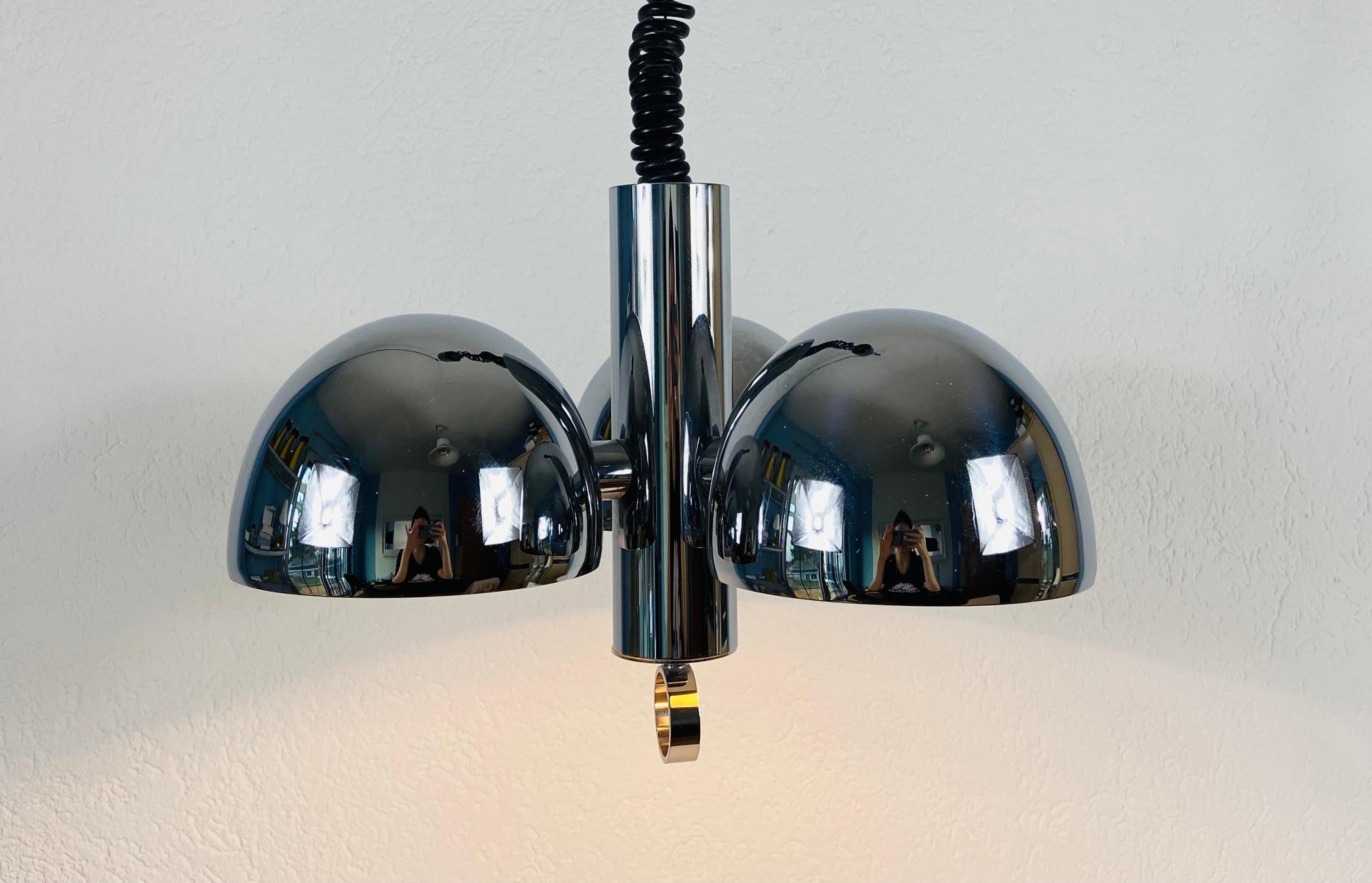 Chrome Space Age Chandelier by Hillebrand, 1960s, Germany For Sale 6