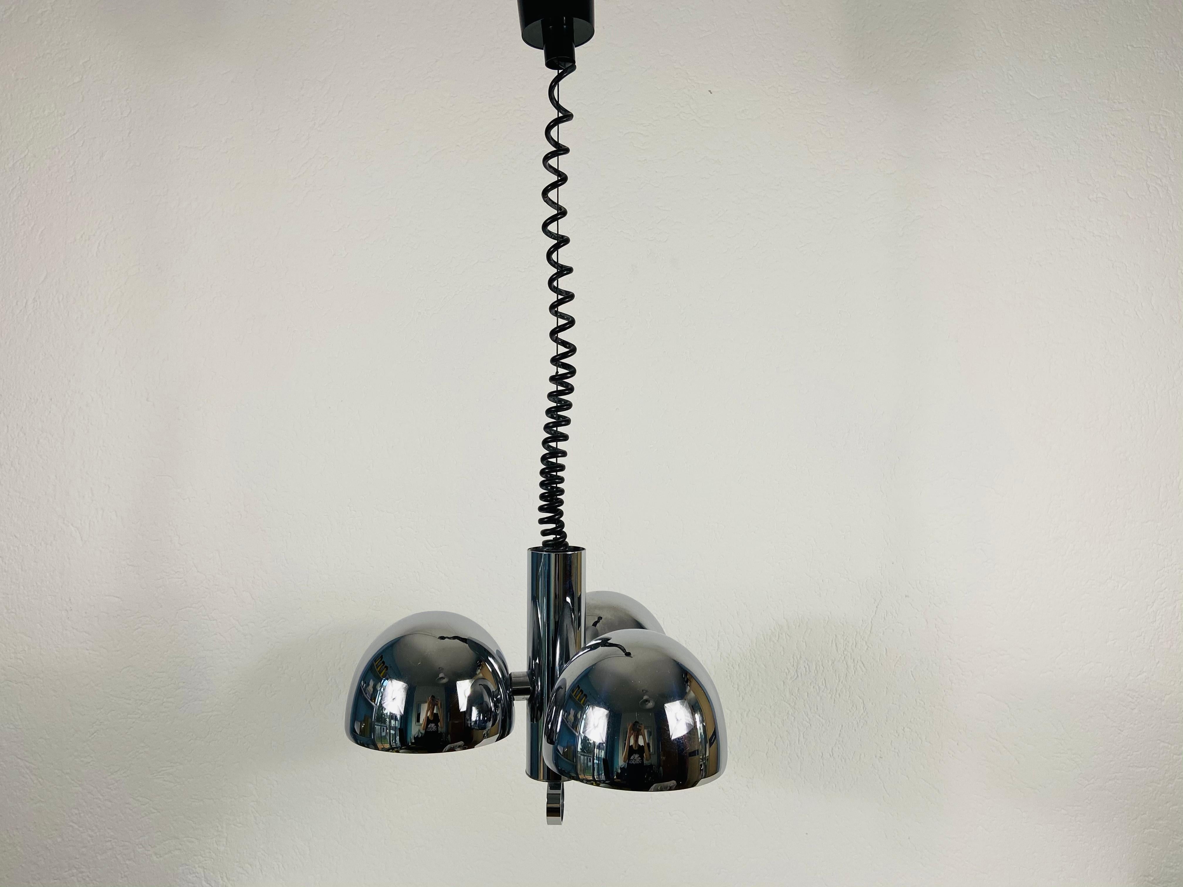 Chrome Space Age Chandelier by Hillebrand, 1960s, Germany For Sale 1