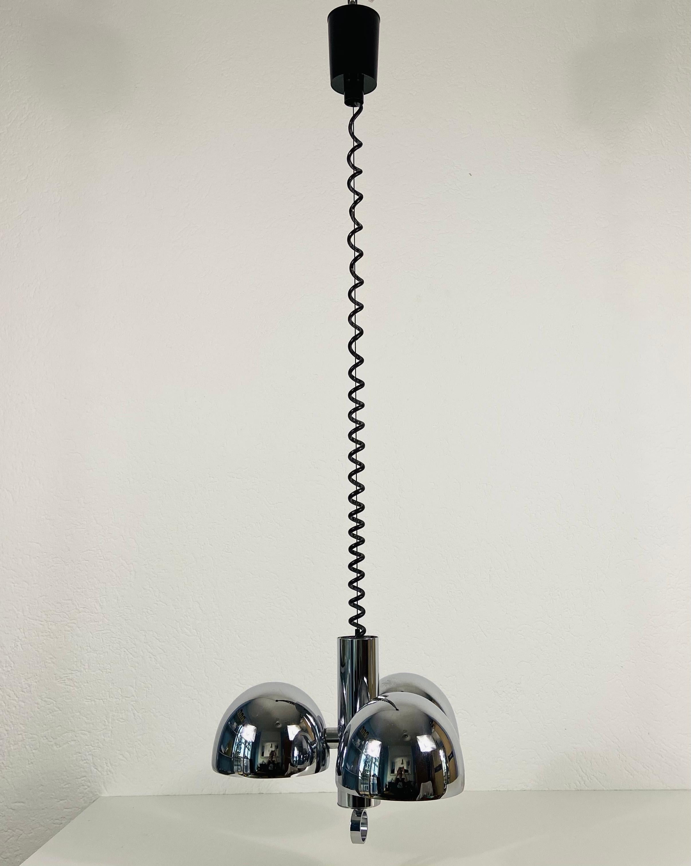 Chrome Space Age Chandelier by Hillebrand, 1960s, Germany For Sale 2