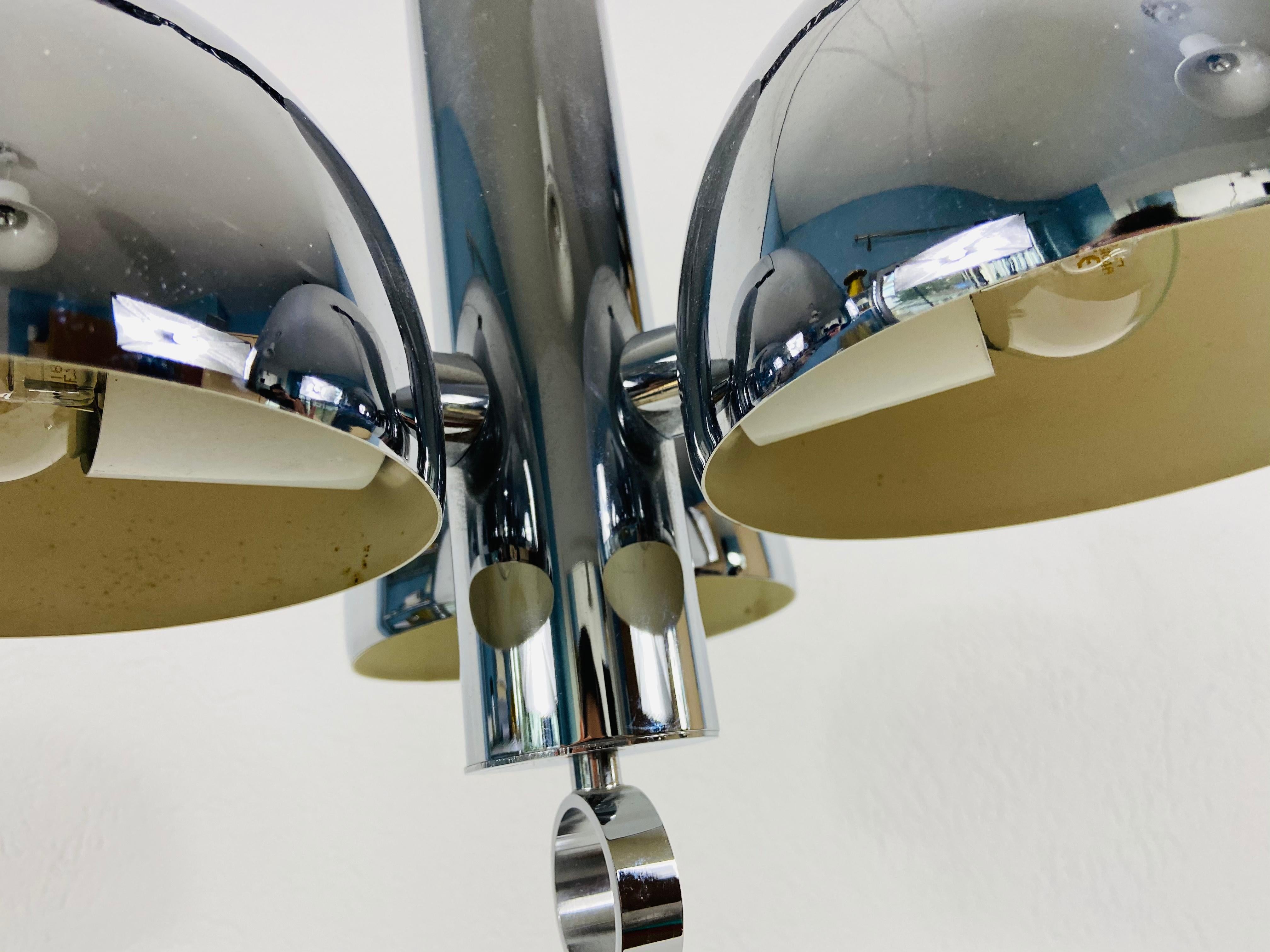 Chrome Space Age Chandelier by Hillebrand, 1960s, Germany For Sale 3
