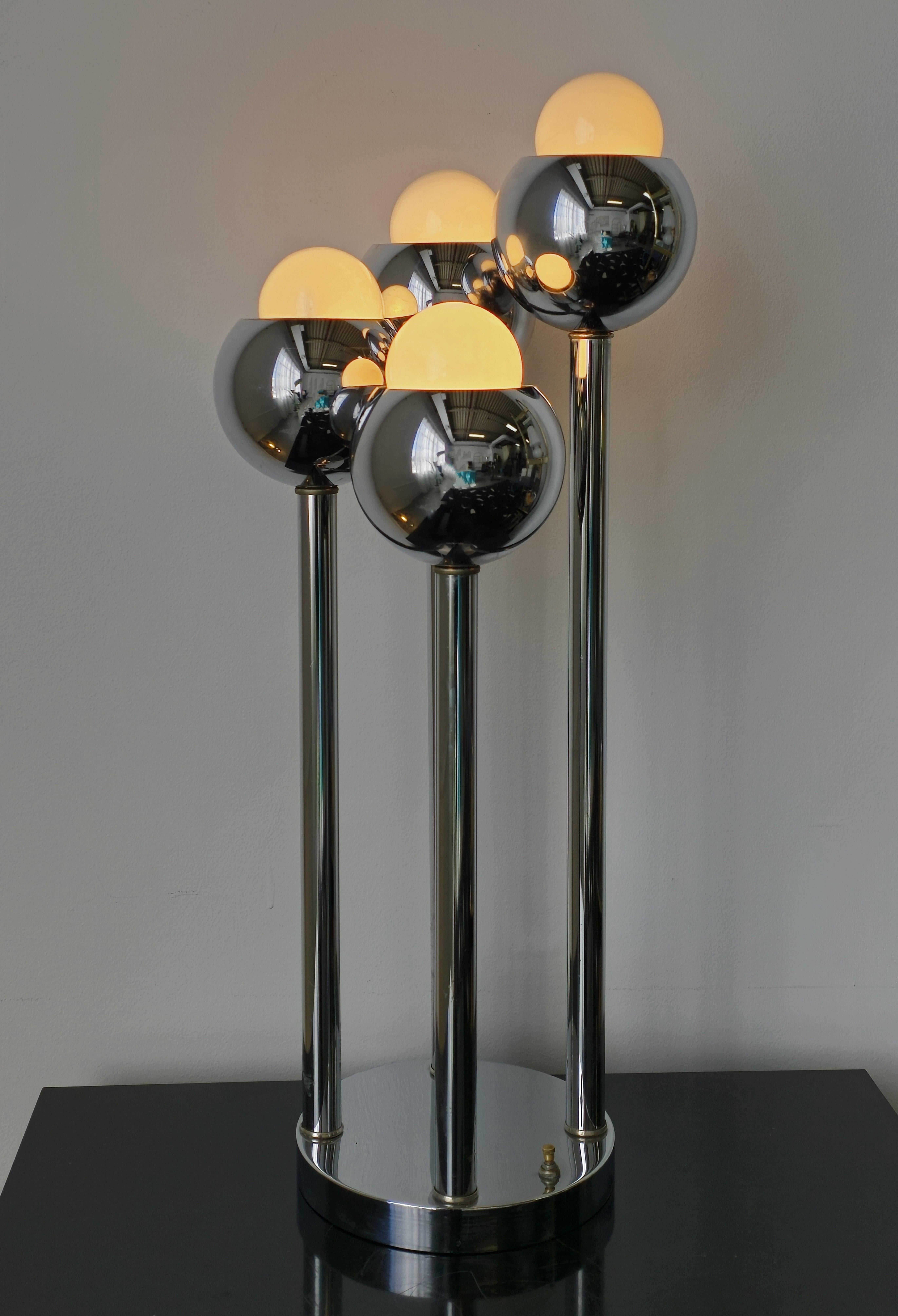 Canadian Chrome Space Age Four Tier Table Lamp For Sale