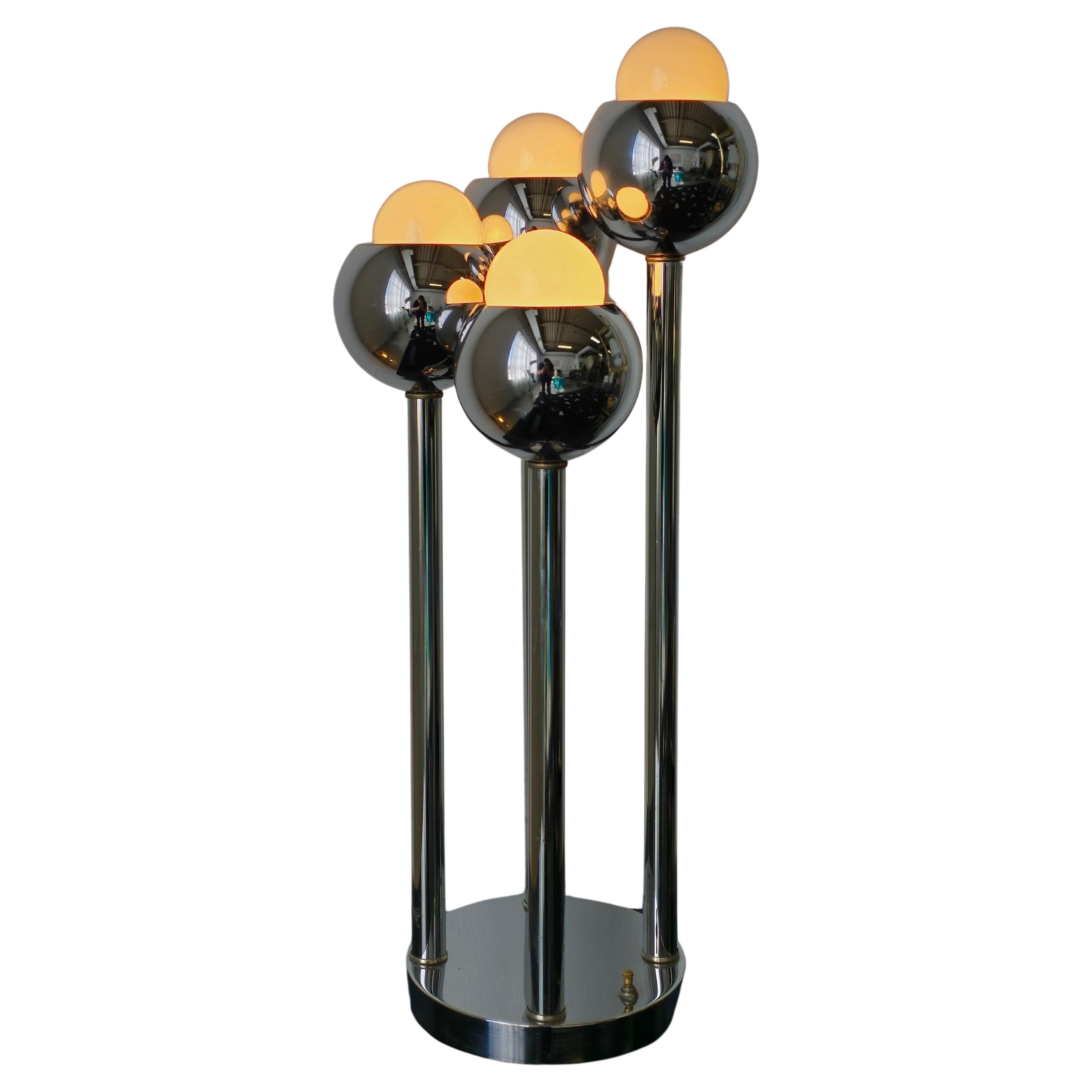 Chrome Space Age Four Tier Table Lamp For Sale