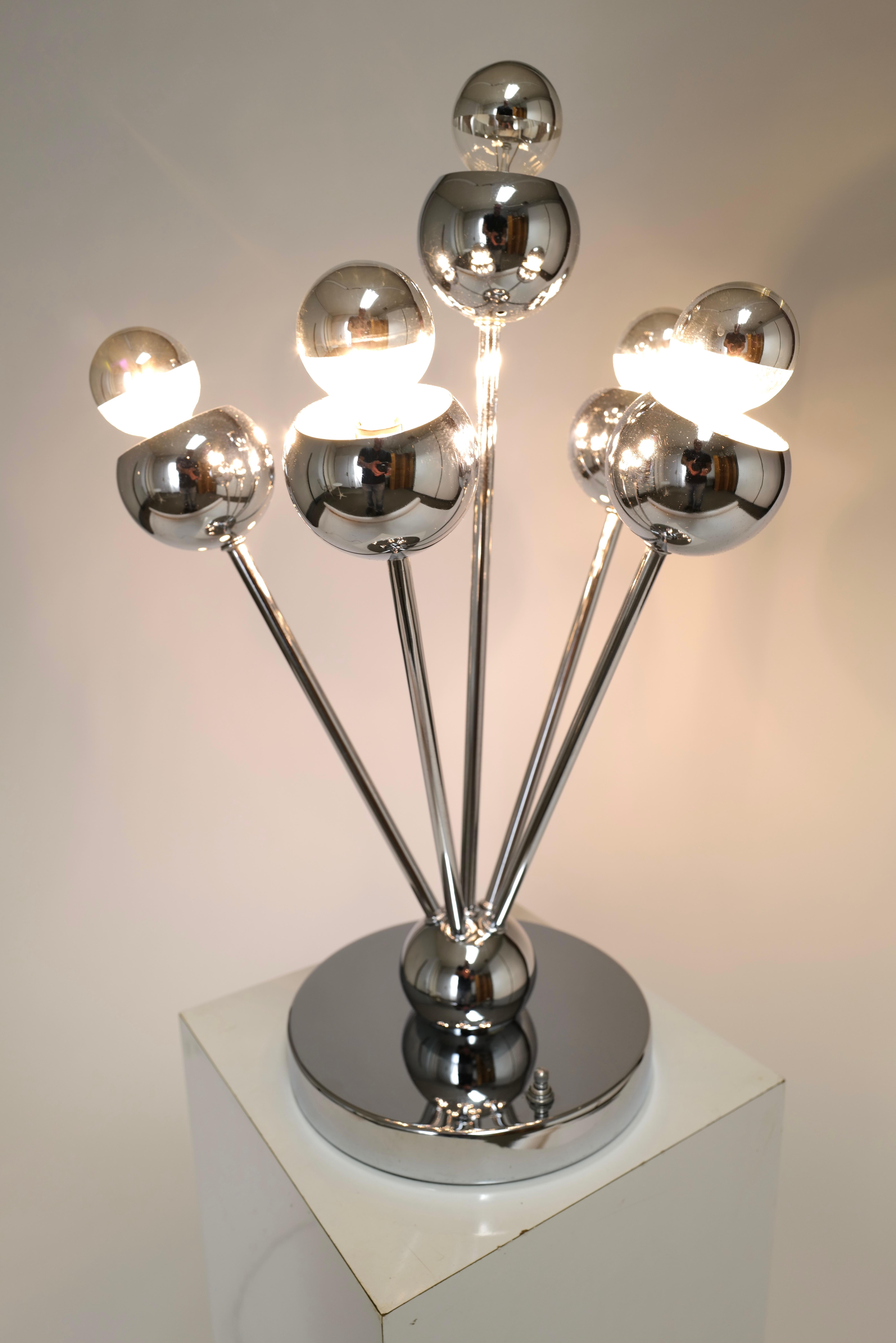 Chrome Sputnik Lamp by Torino For Sale 3