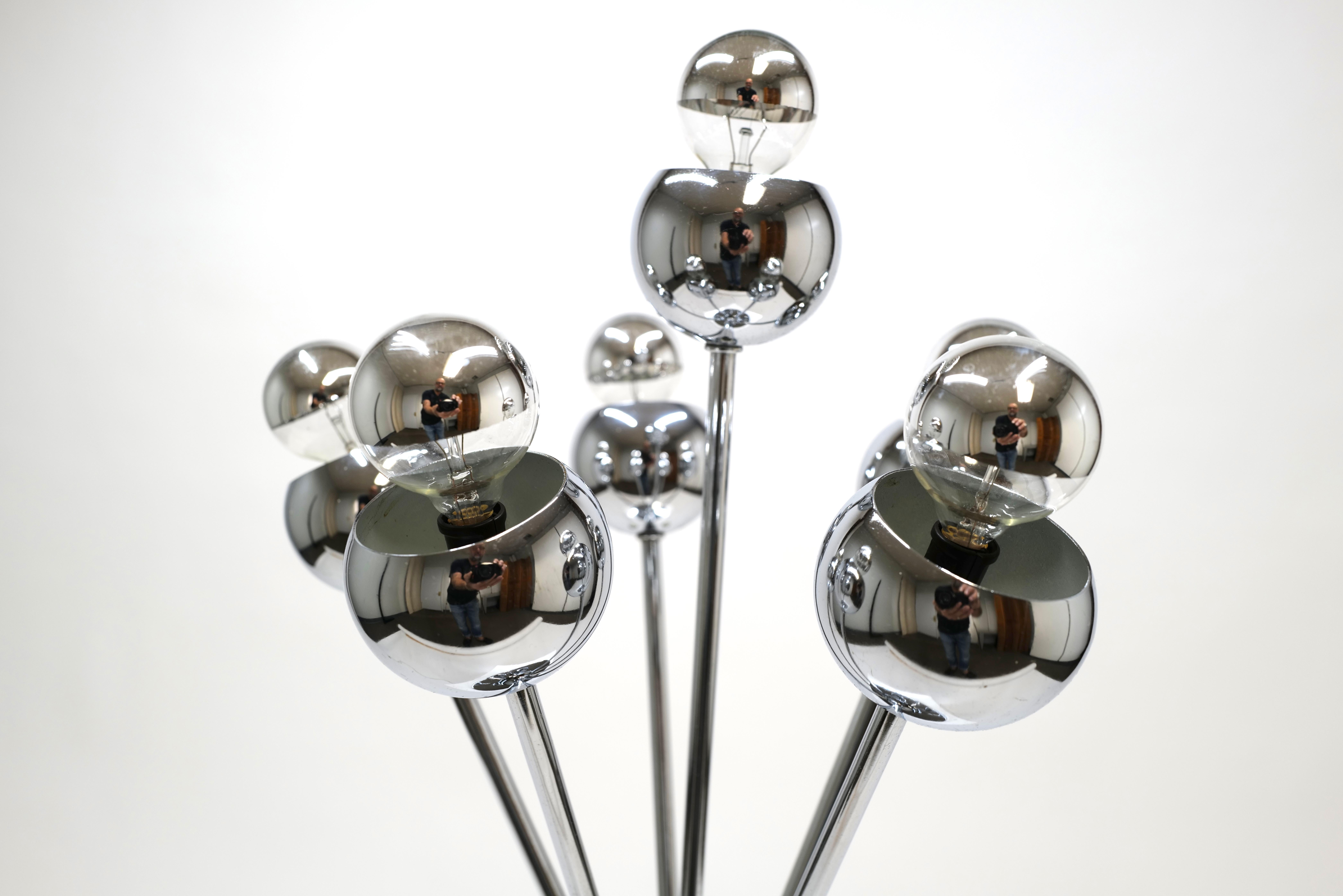 Mid-Century Modern Chrome Sputnik Lamp by Torino For Sale