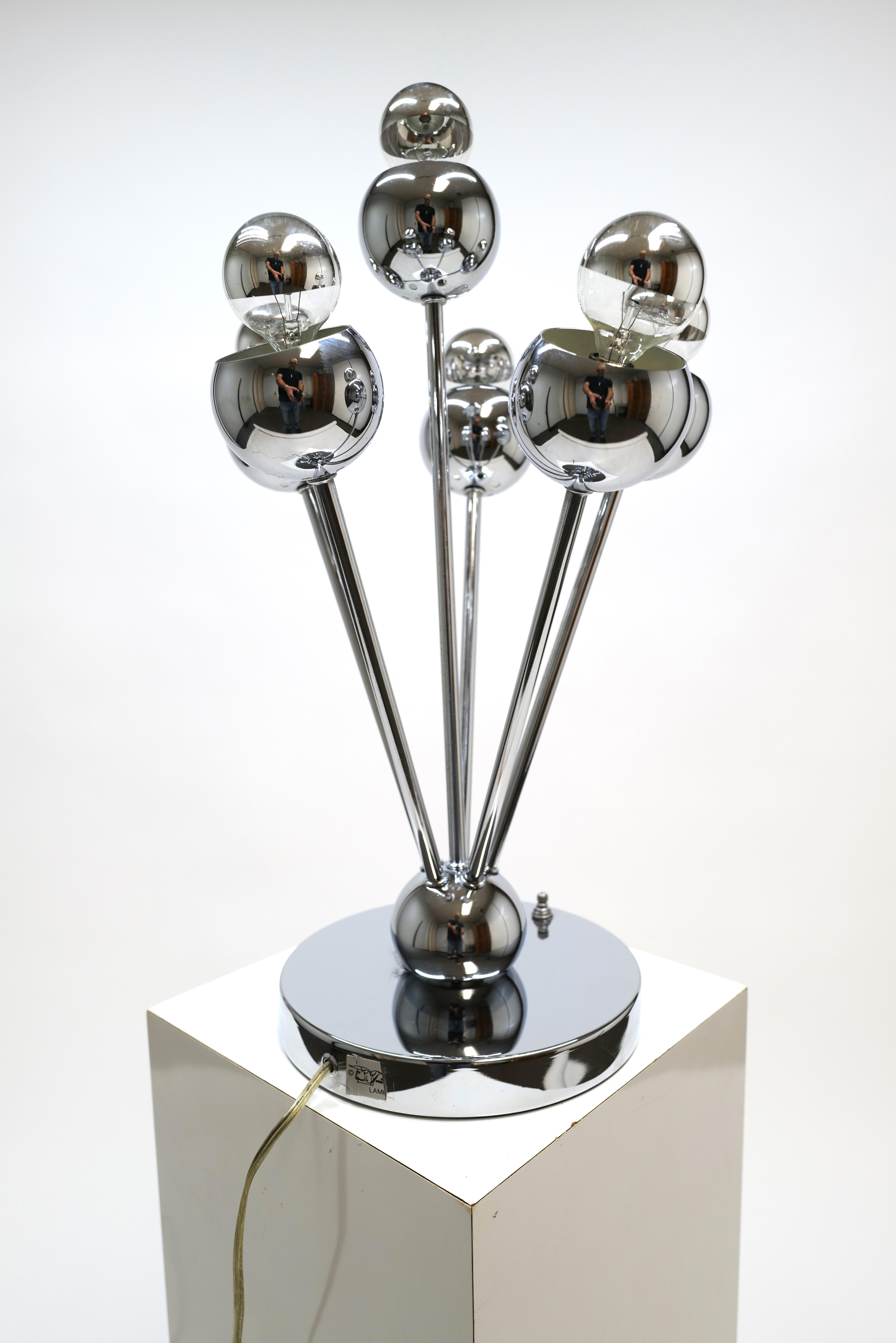Metal Chrome Sputnik Lamp by Torino For Sale