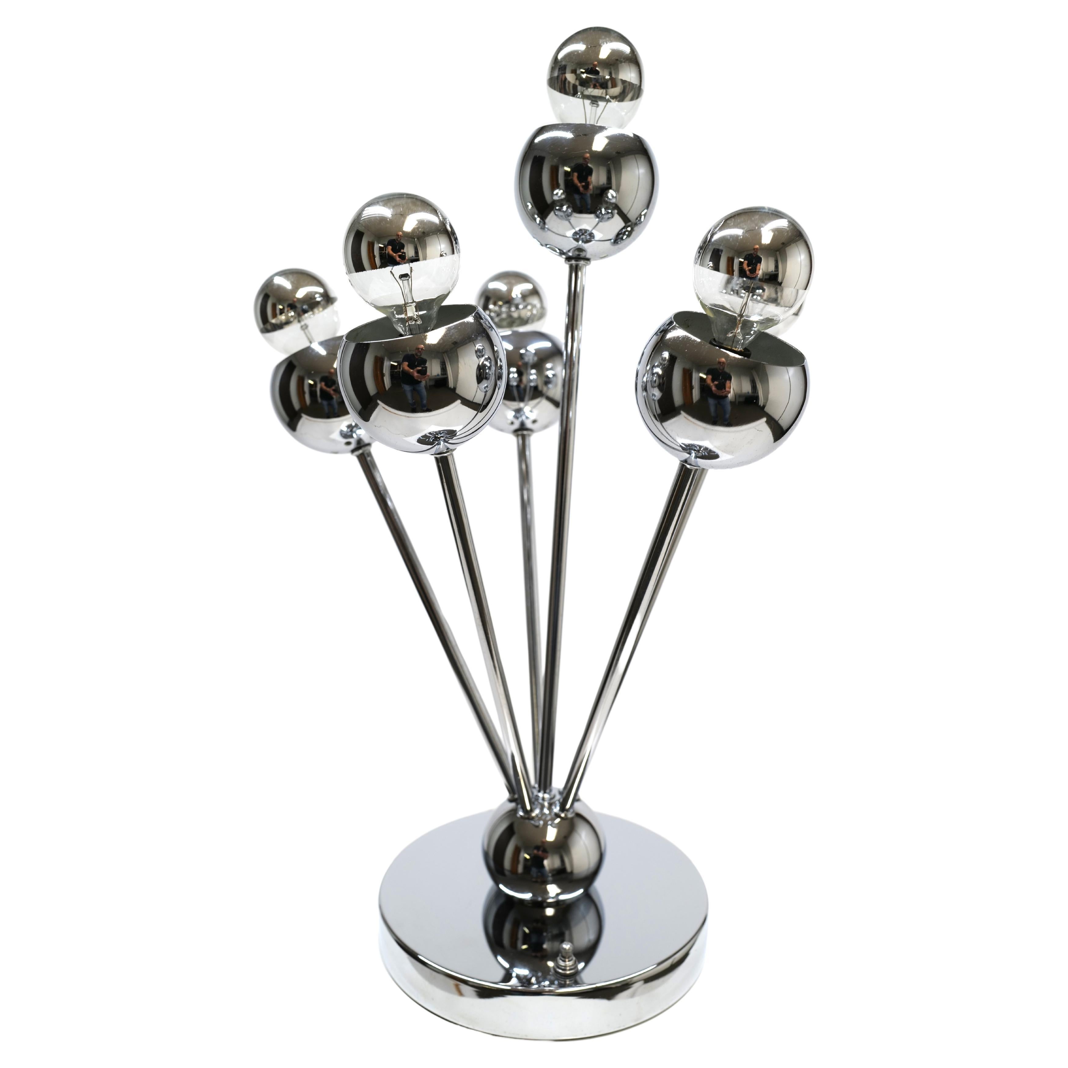 Chrome Sputnik Lamp by Torino For Sale
