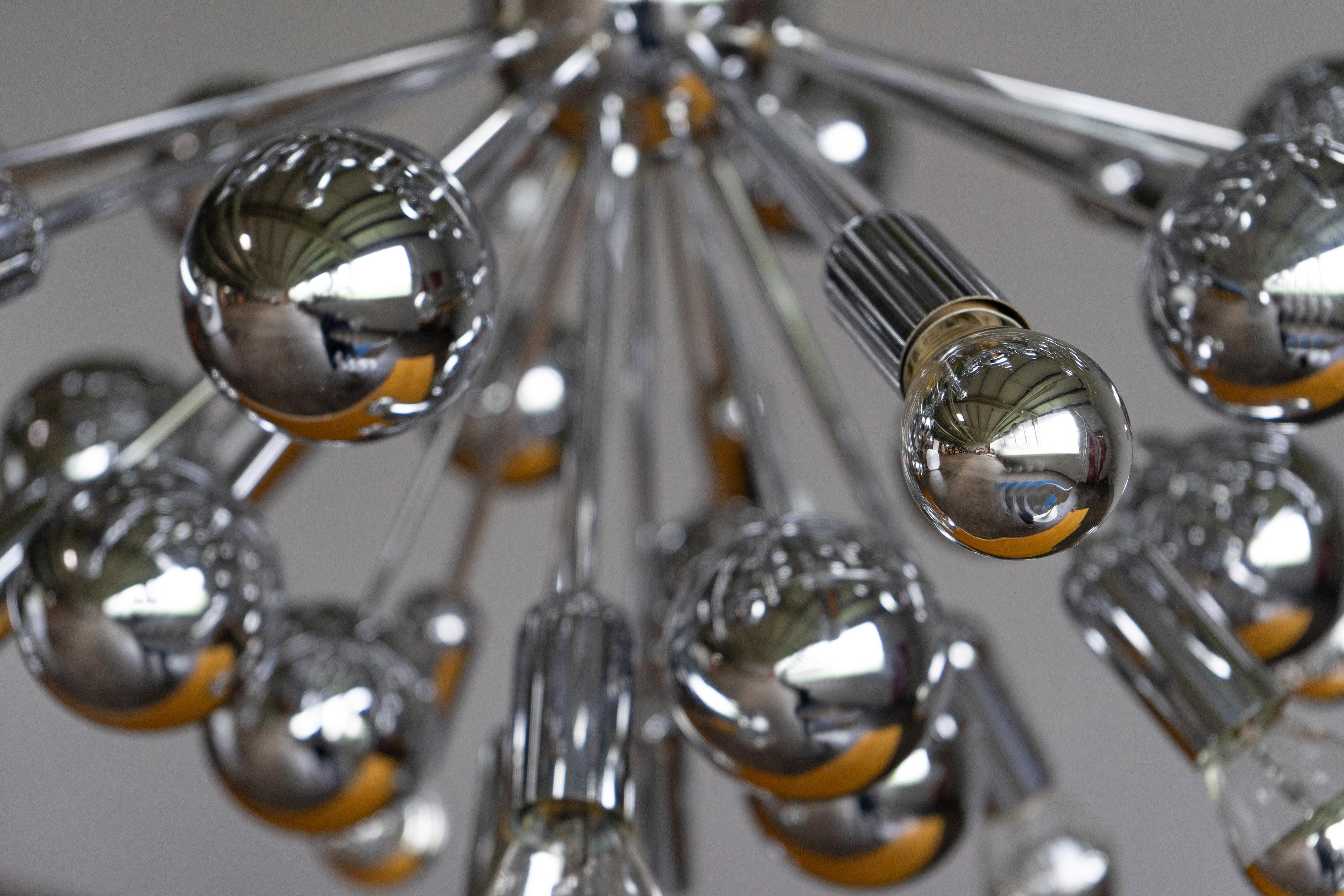 20th Century Chrome Sputnik Pendant by Cosack Germany, 1960s For Sale