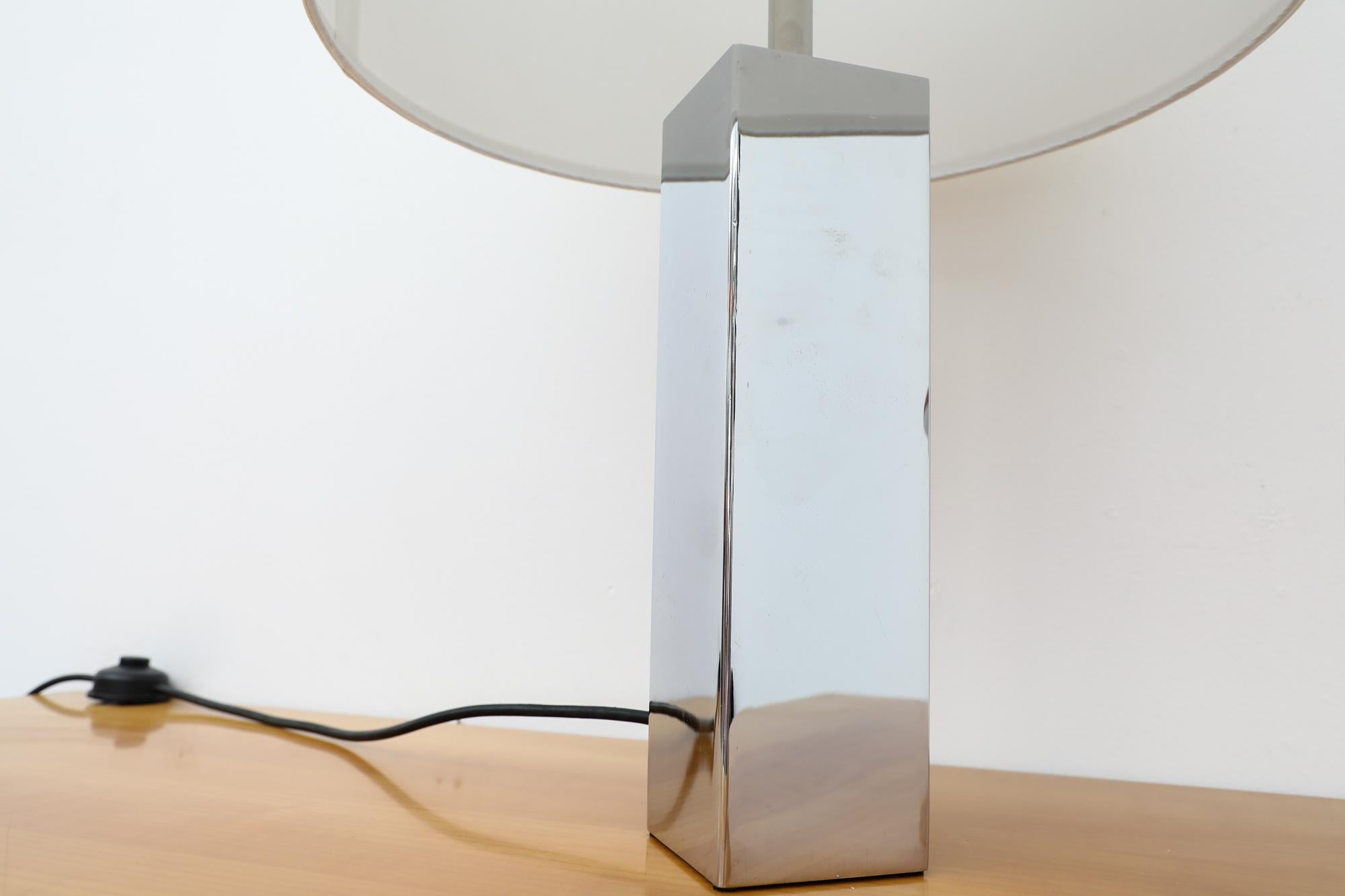 Lampes de table carrées chromées de Goffredo Reggiani, Italie, années 1960 en vente 5