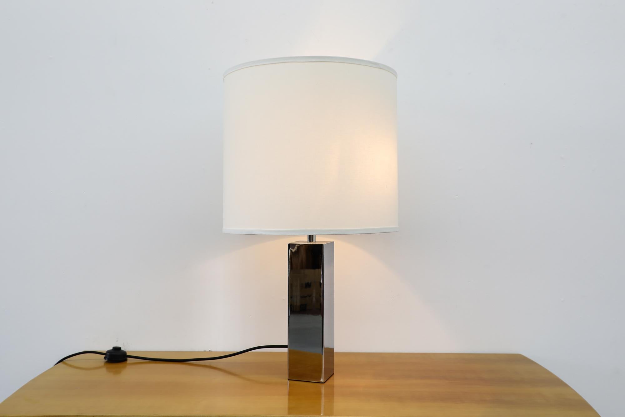 Italian Chrome Square Table Lamps by Goffredo Reggiani, Italy, 1960s For Sale