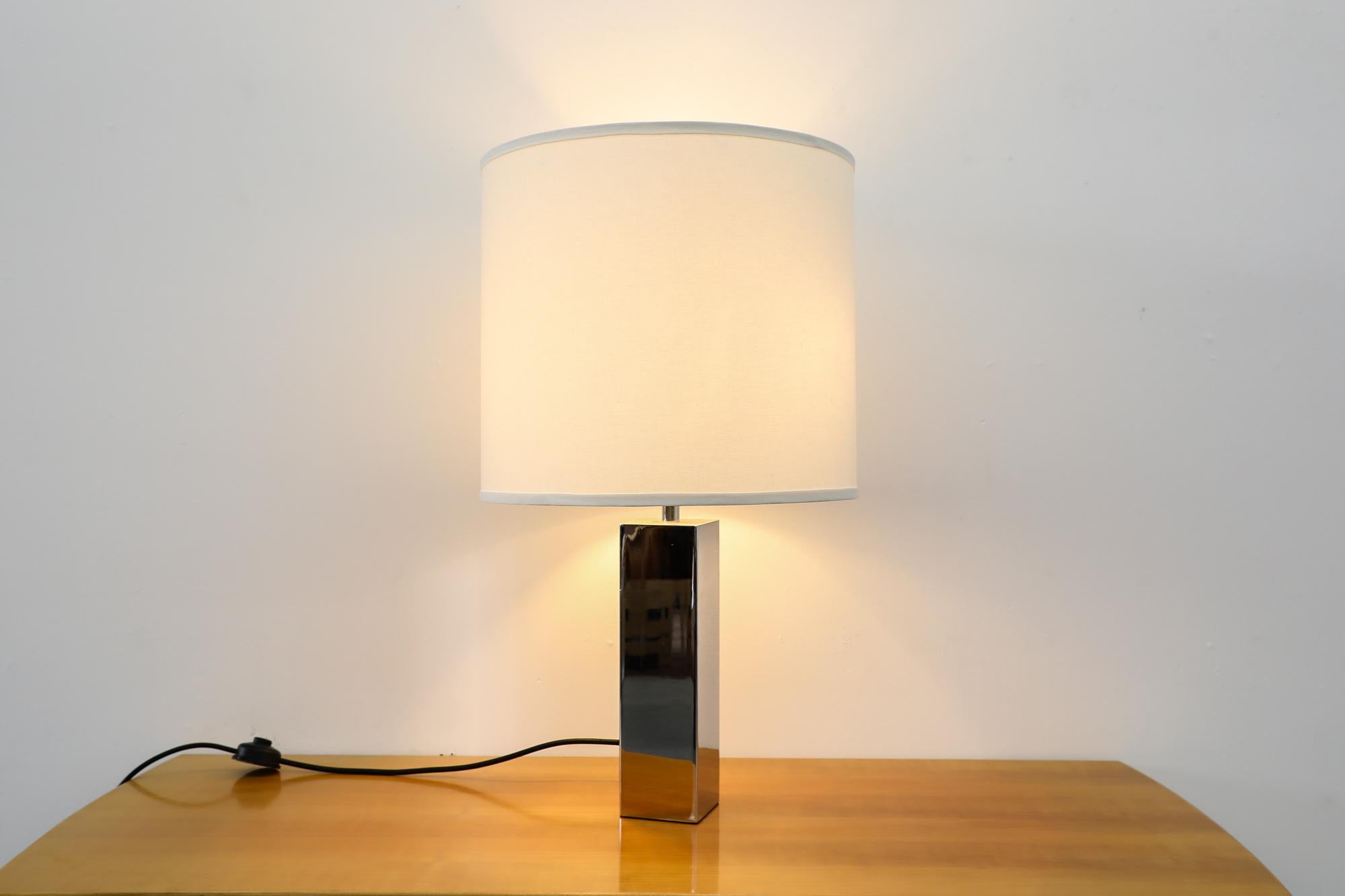 Mid-20th Century Chrome Square Table Lamps by Goffredo Reggiani, Italy, 1960s For Sale