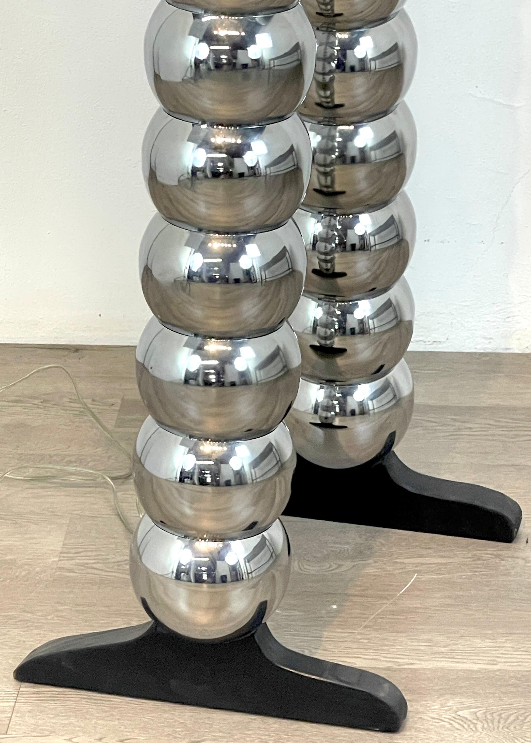 Chrome Stacked Ball Articulated Robot Floor Lamp Attributed to George Kovacs 5