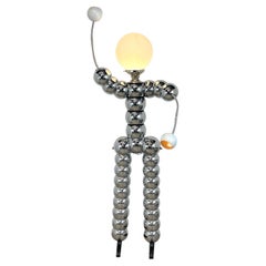 Chrome Stacked Ball Articulated Robot Floor Lamp Attributed to George Kovacs