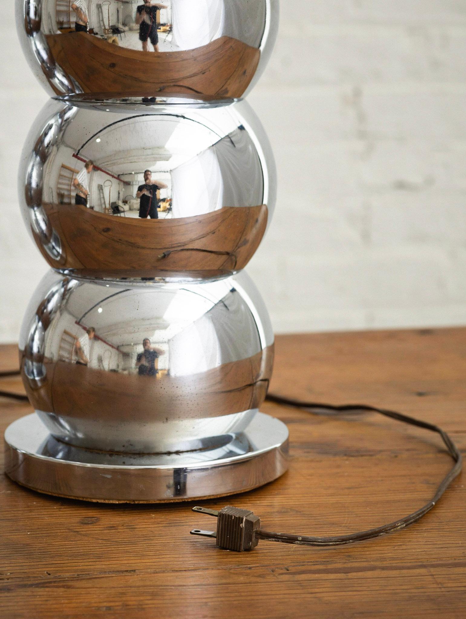 Chrome Stacked Ball ‘Caterpillar’ Lamps in the Style of George Kovacs, a Pair 4