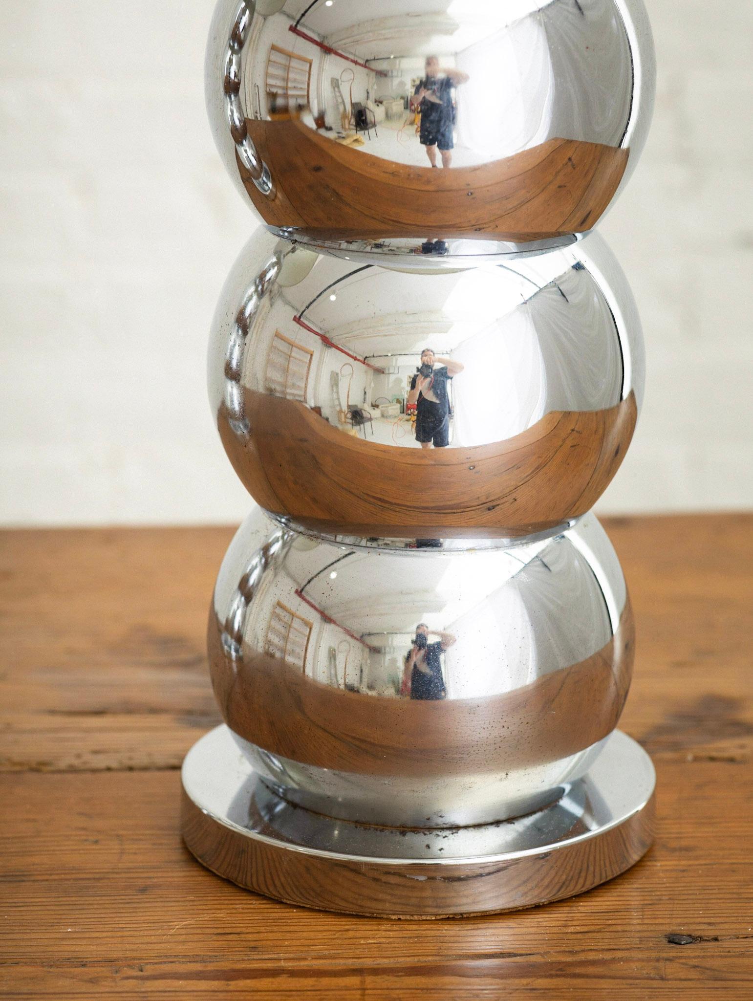 Chrome Stacked Ball ‘Caterpillar’ Lamps in the Style of George Kovacs, a Pair 1