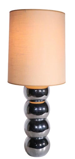 Chrome Stacked Ball Table Lamp c. 1970's