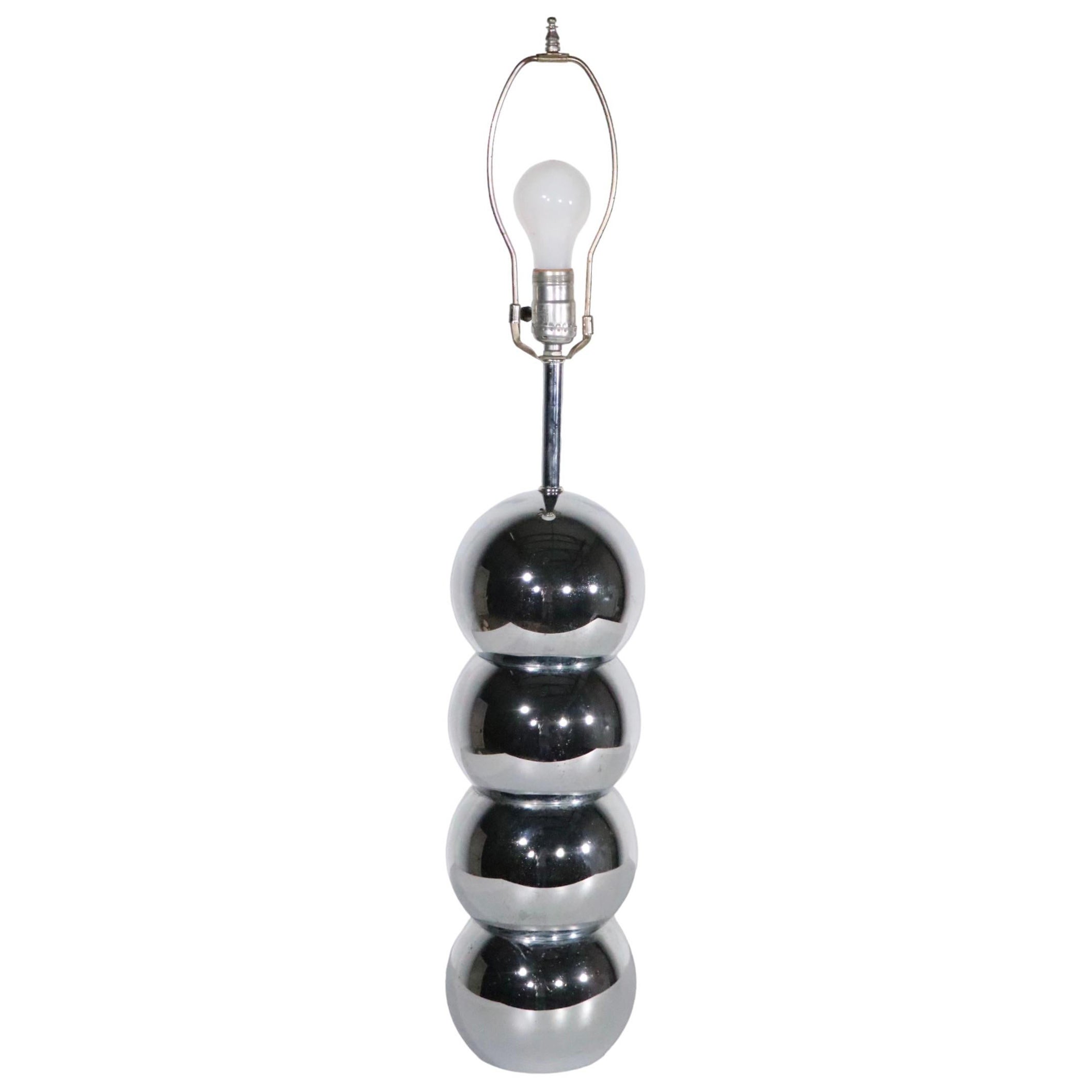 Chrom Stacked Ball Tischlampe ca. 1970er Jahre