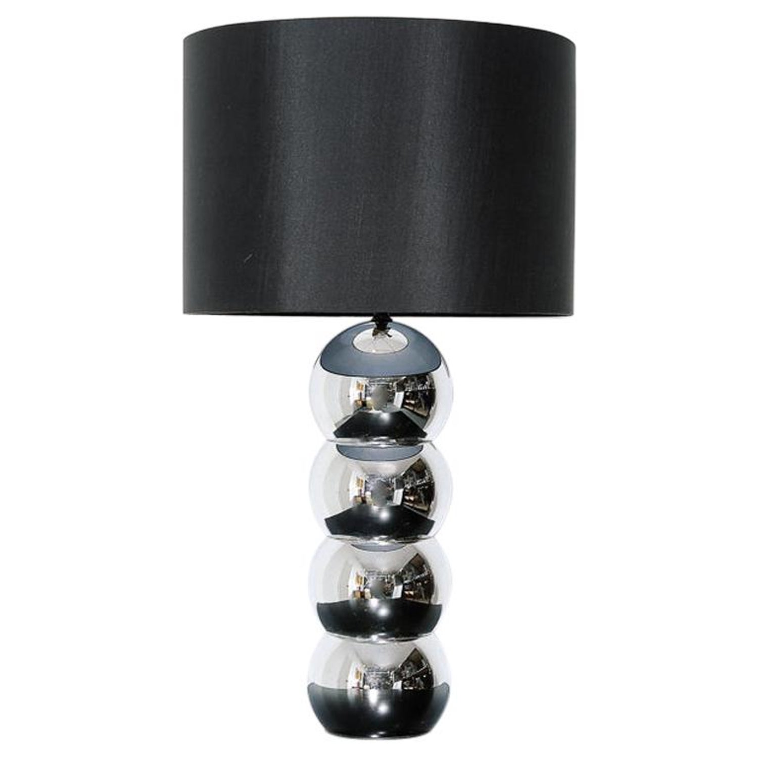 Vintage Stacked Chrome Ball Table Lamp For Sale at 1stDibs