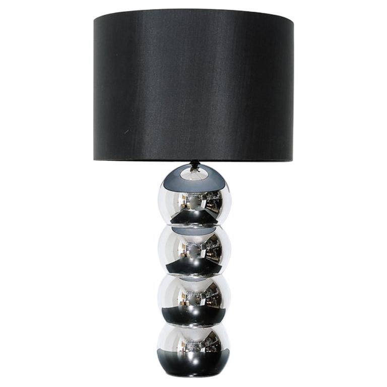 Chrome Stacked Ball Table Lamp For Sale at 1stDibs