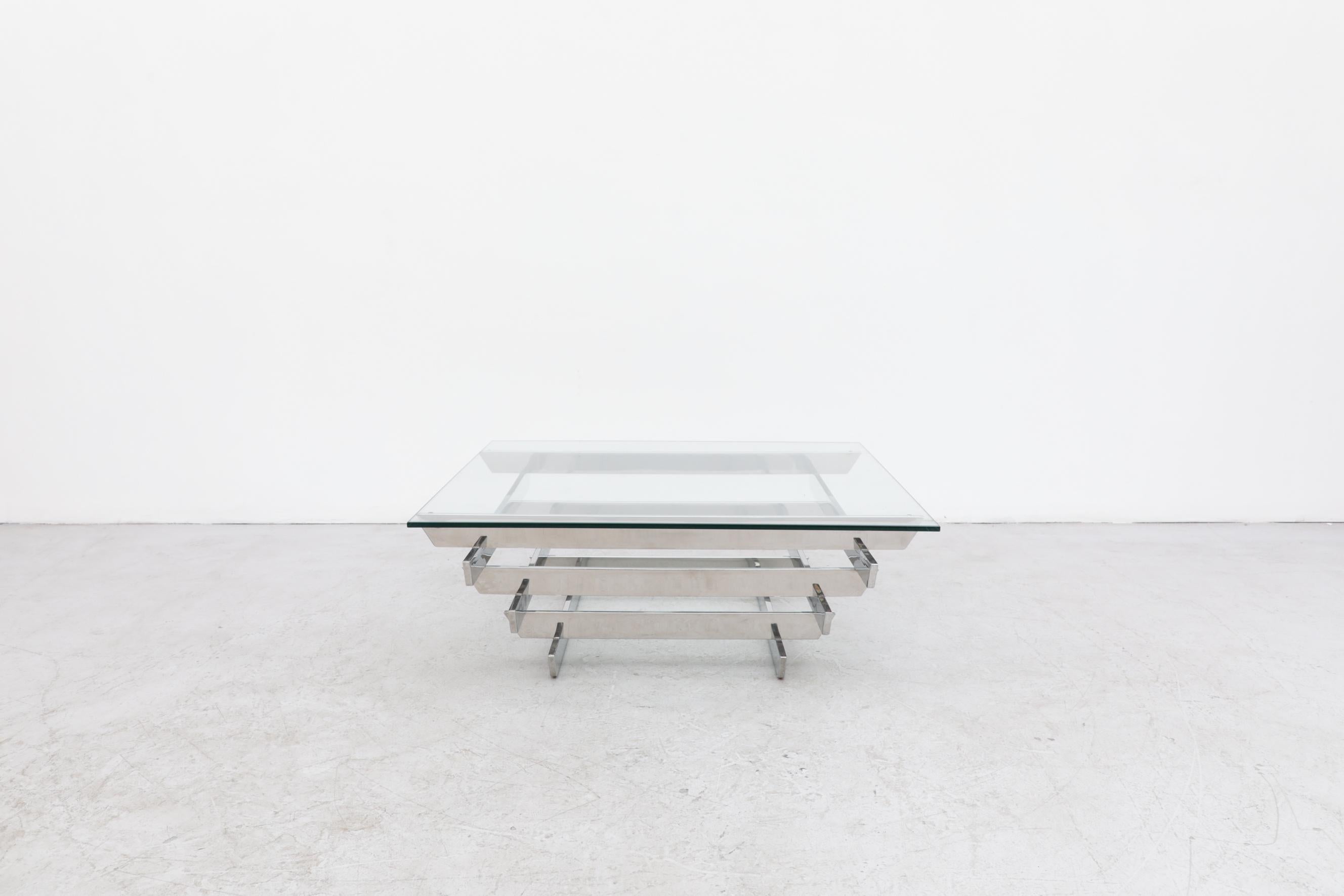 Mid-Century Modern Chrome Stacked Coffee Table by Paul Mayen for Habitat