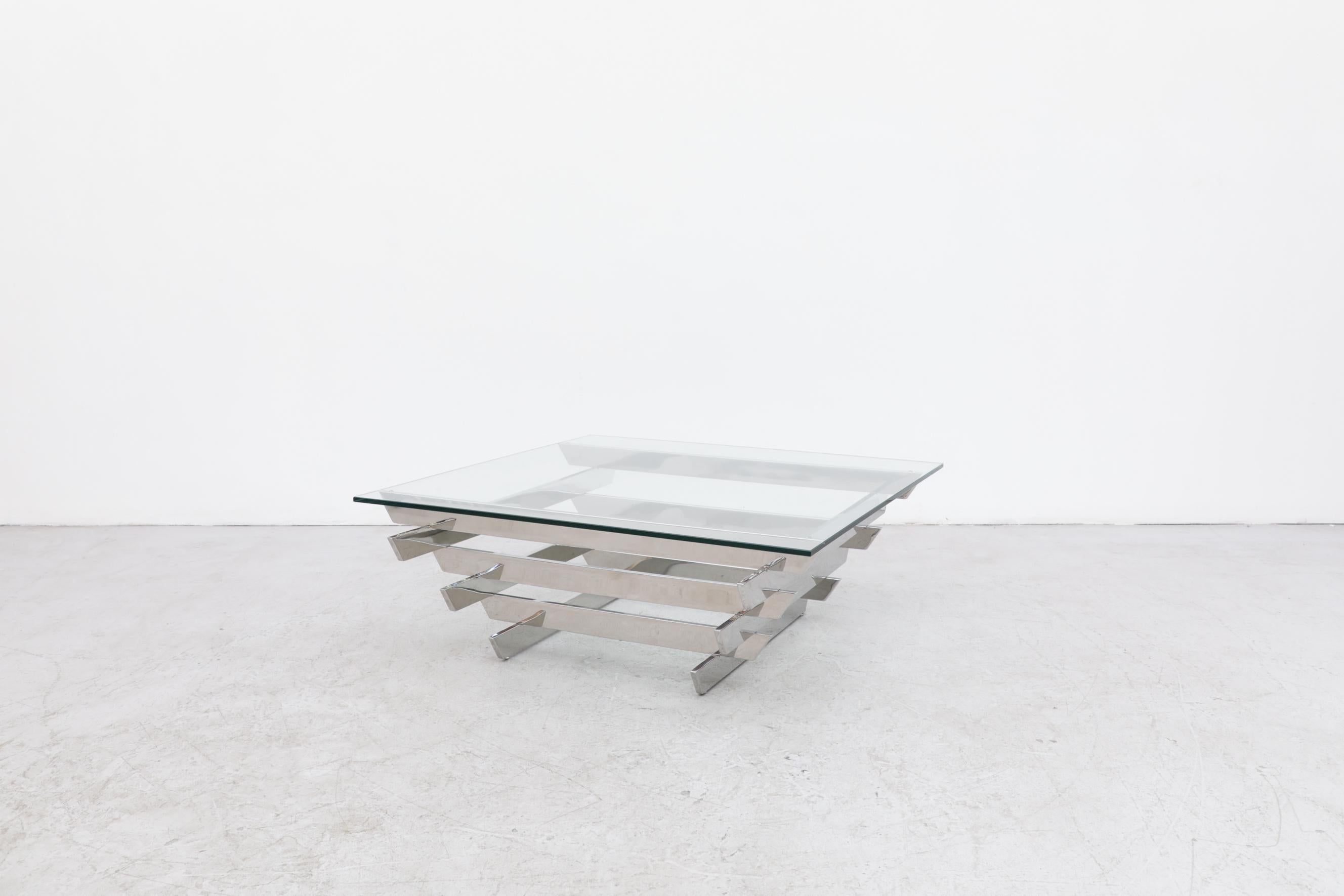 Dutch Chrome Stacked Coffee Table by Paul Mayen for Habitat