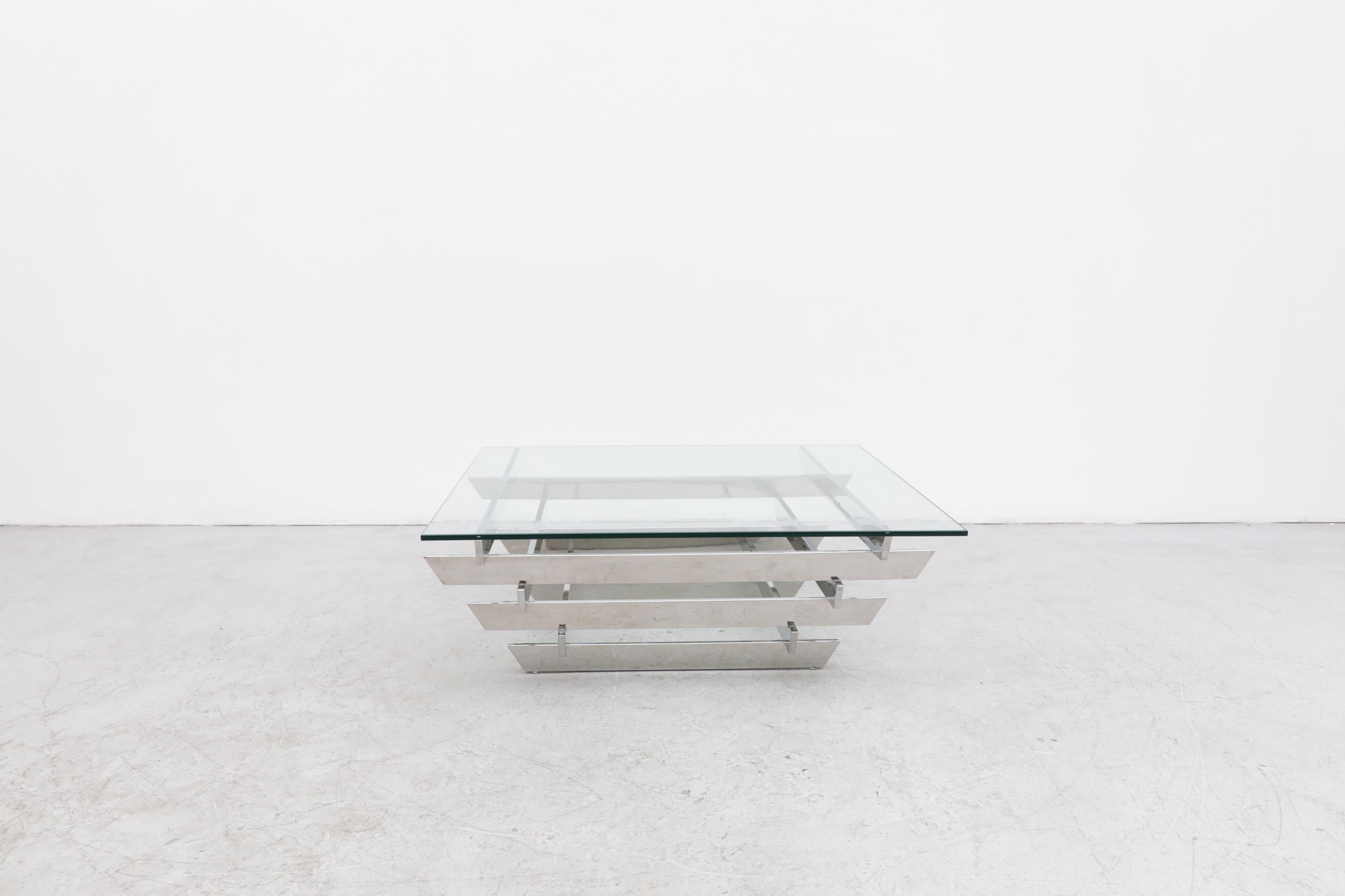 Late 20th Century Chrome Stacked Coffee Table by Paul Mayen for Habitat
