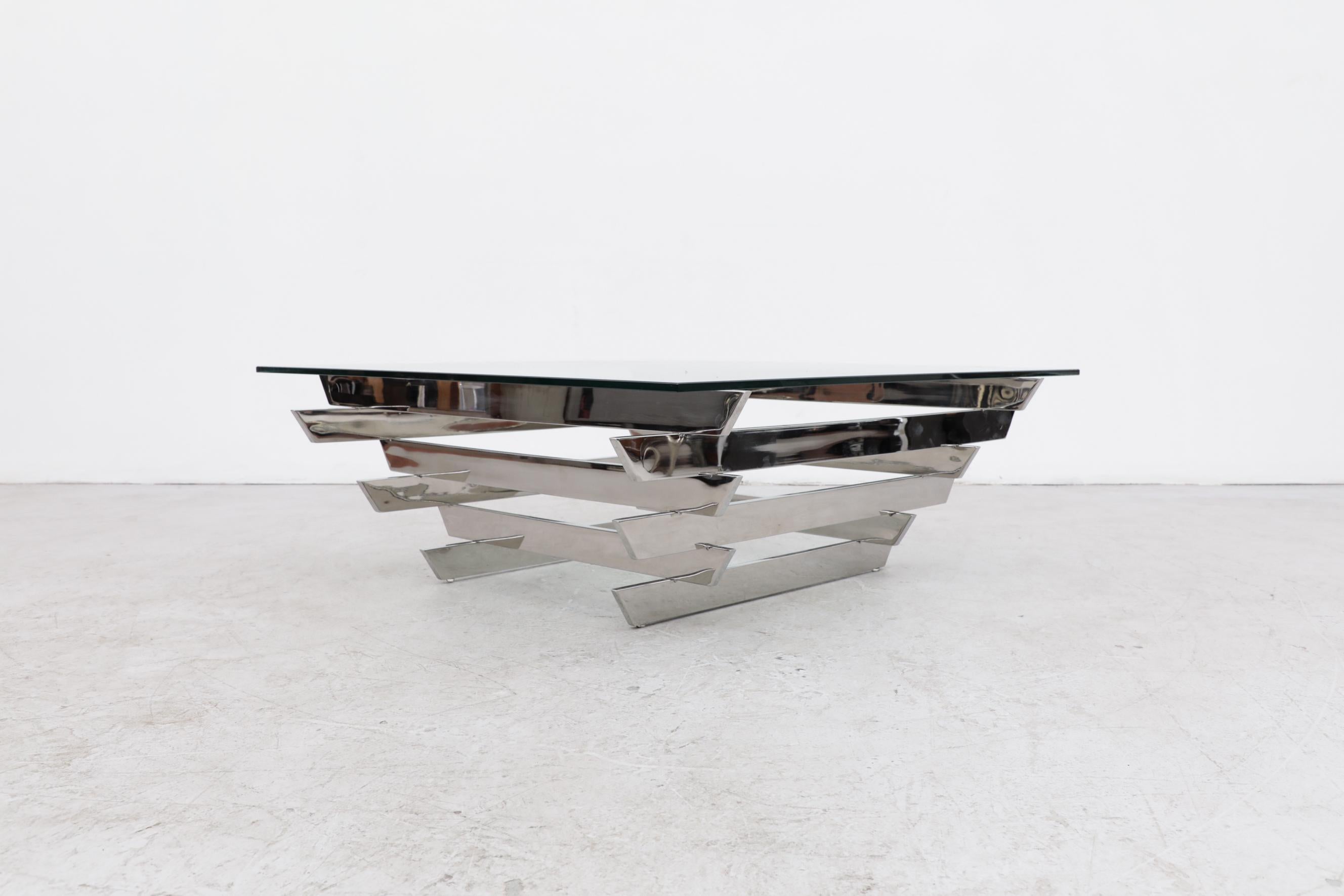 Glass Chrome Stacked Coffee Table by Paul Mayen for Habitat