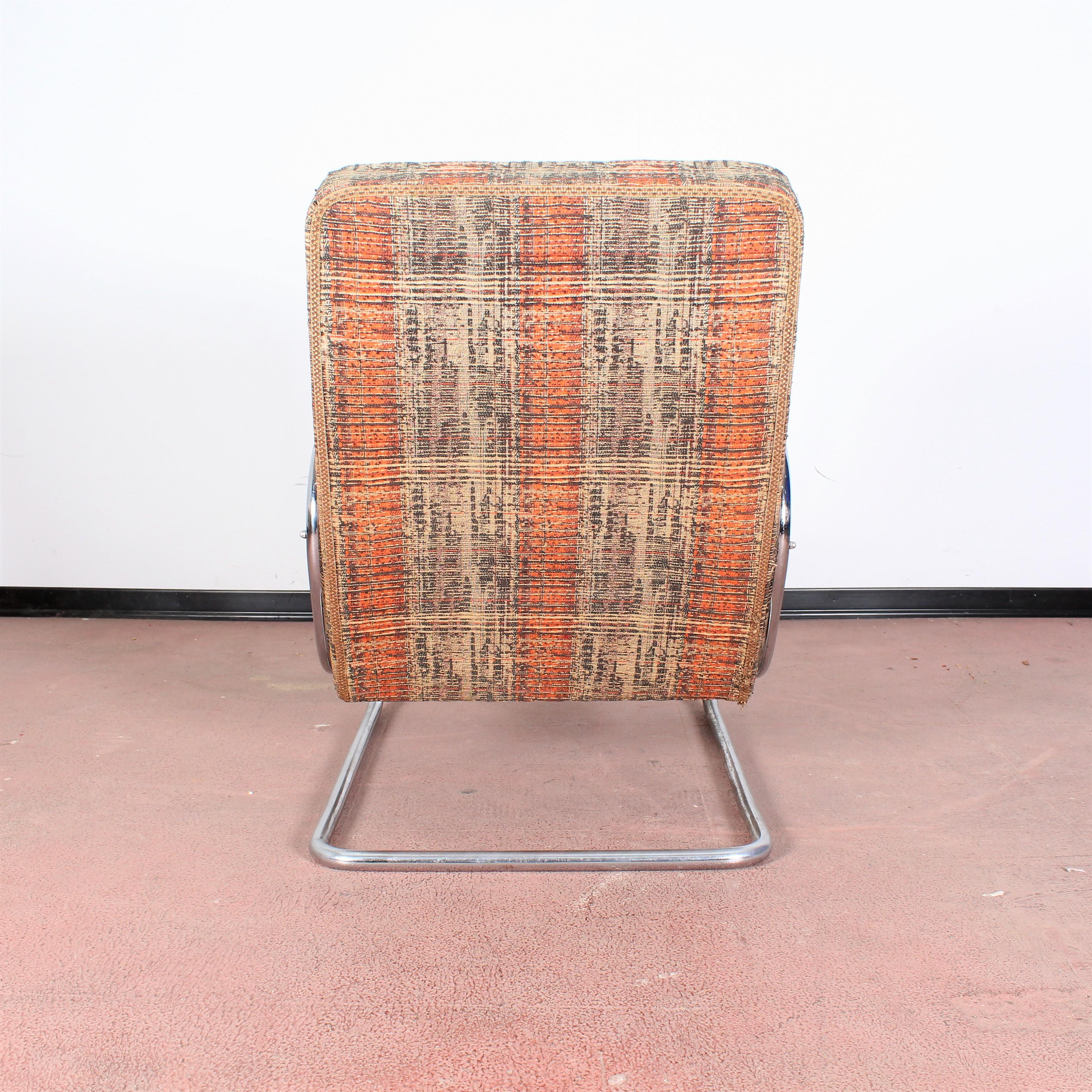Bauhaus Tubular Steel Fabric Armchair  Thonet 1930s   In Good Condition In Palermo, IT