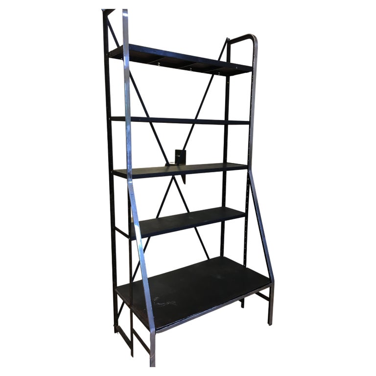 Chrome and Steel Storage Racks, Large Bottom For Sale at 1stDibs