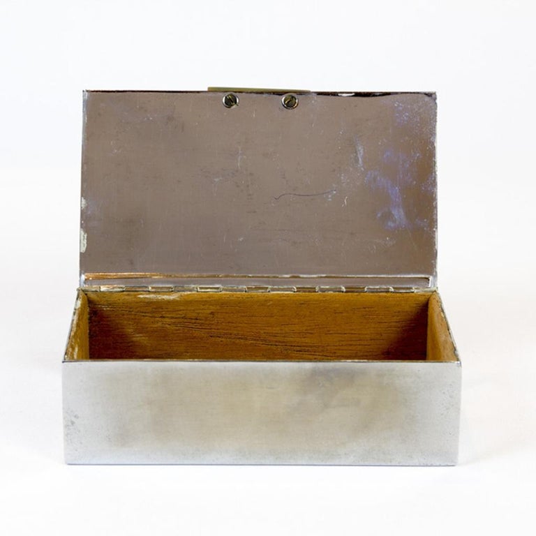 Chrome Storage Box with Bakelite, circa 1910-1920 at 1stDibs