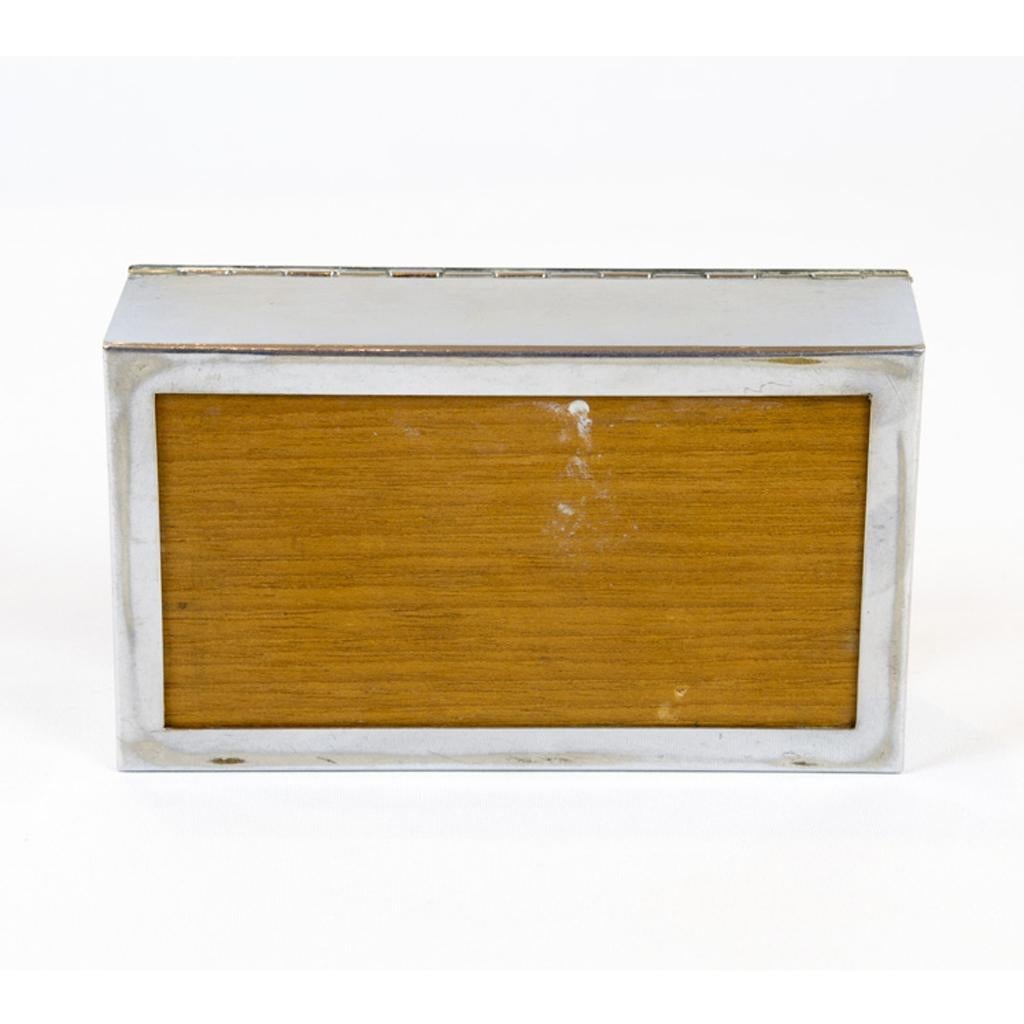 Art Deco Chrome Storage Box with Bakelite, around 1910-1920 For Sale
