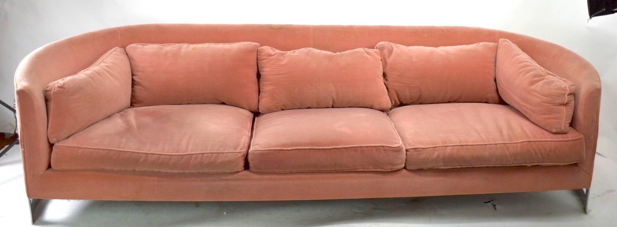 20th Century Chrome Strap Sofa Attributed to Milo Baughman