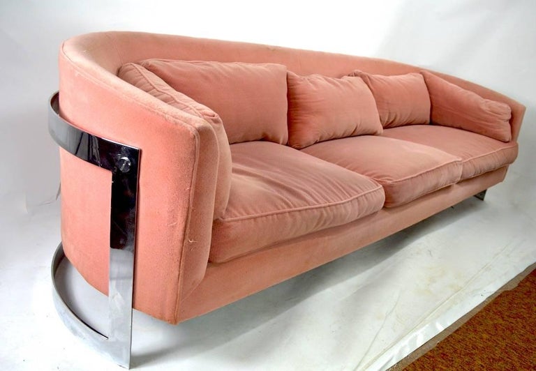 Chrome Strap Sofa Attributed to Milo Baughman at 1stDibs