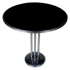 Chrome Streamlined Side Table with Tubular Legs