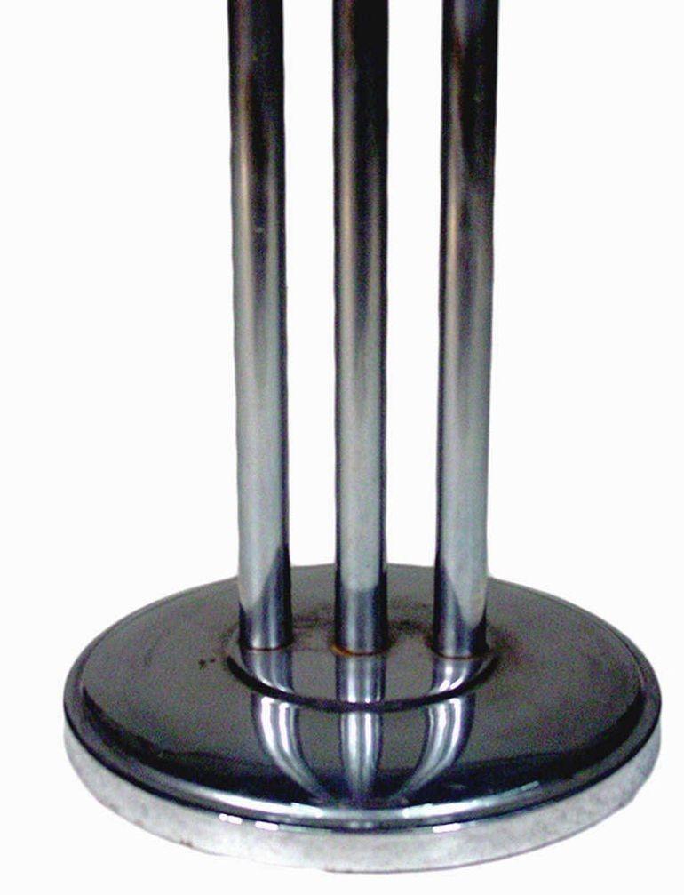 Art Deco Chrome Streamlined Side Table with Tubular Legs For Sale