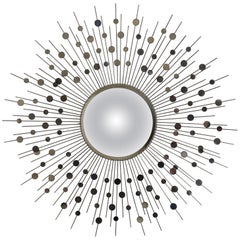 Miroir convexe chromé en forme d'étoile:: américain:: 20ème siècle