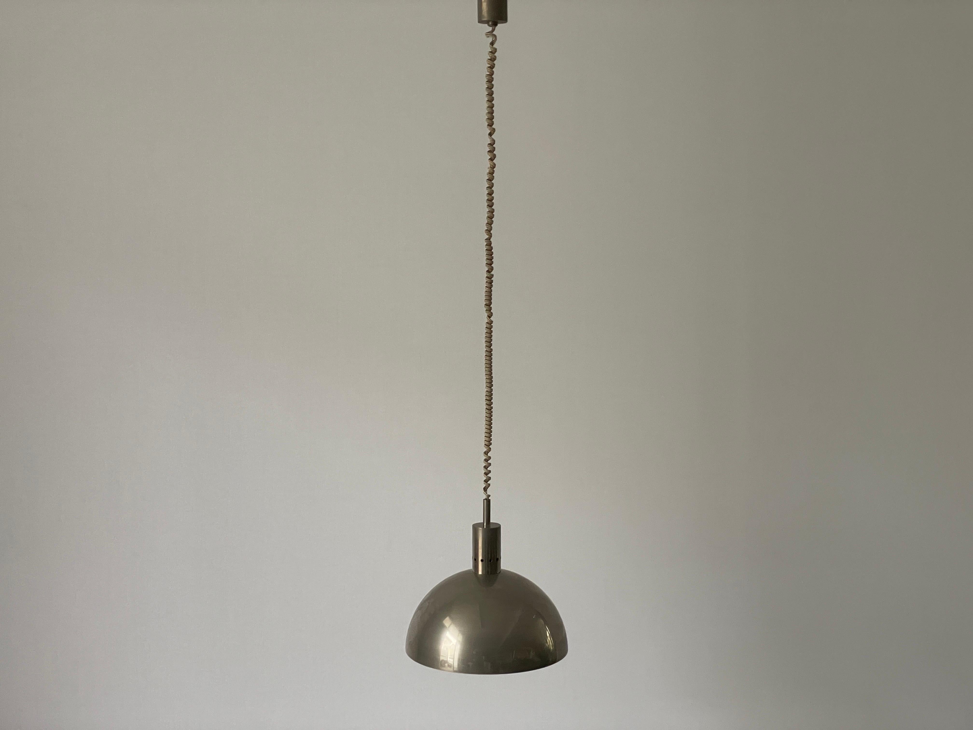 Mid-20th Century Chrome Suspension Ceiling Lamp, 1960s, Italy For Sale
