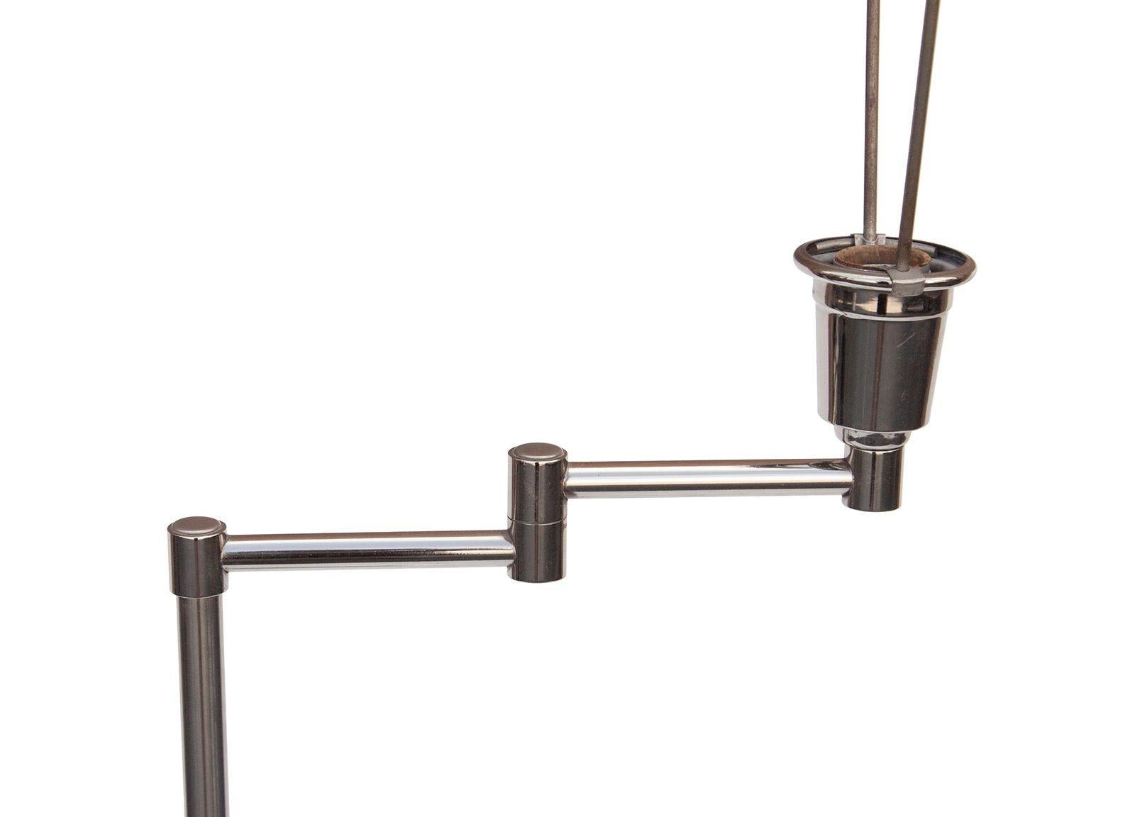American Chrome Swing Arm Tulip Floor Lamp by Laurel Lamp Co.